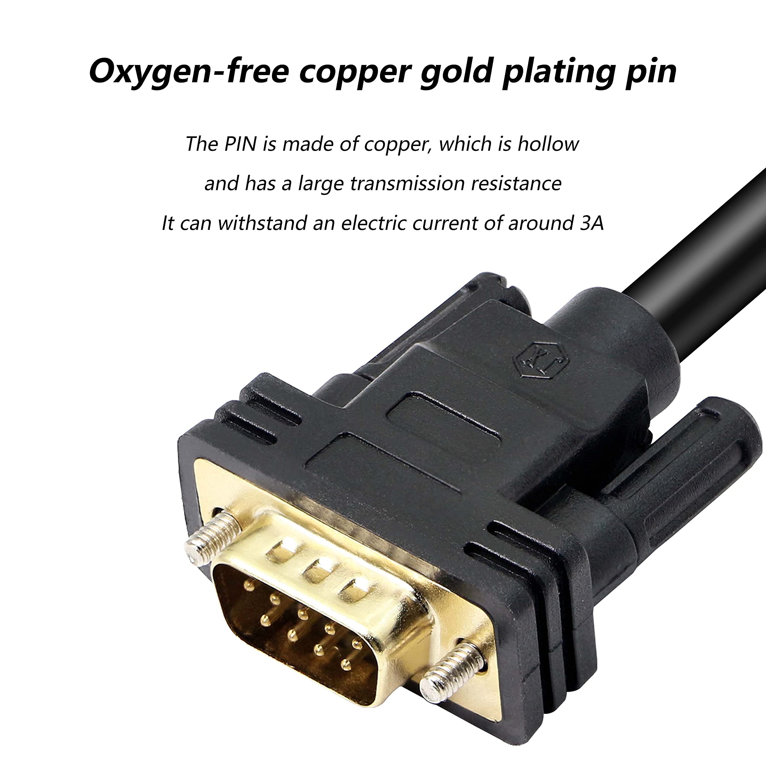 Xmsjsiy Db9 Connector Rs232 Serial Port Cable Db9 Adapters Solderless 9 Pin Com Port Breakout Replacement Cable Order:235 (Male)