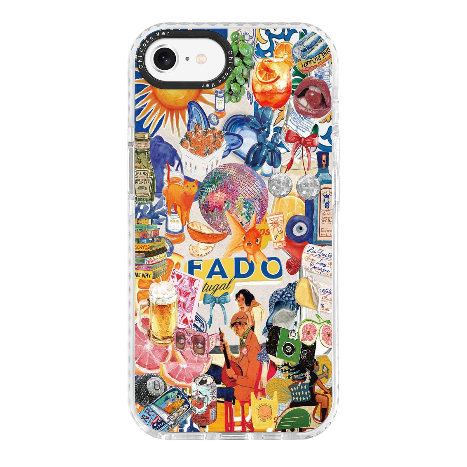 ChiCaseVer for iPhone 7/8/SE Case, Fruity Summer Collage, Military-Grade Drop Protection, Designer Quirky Artistic Soft Slim TPU