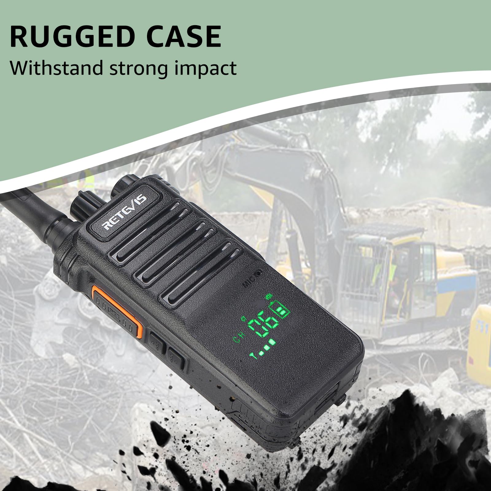 Retevis Rb89 Walkie Talkies With Earpiece, Professional Wireless Walkie Talkie, High Power Gmrs, Rugged, 2600Mah Battery, Two Way Radios Long Range For Construction, Hotels, Business(4 Pack)