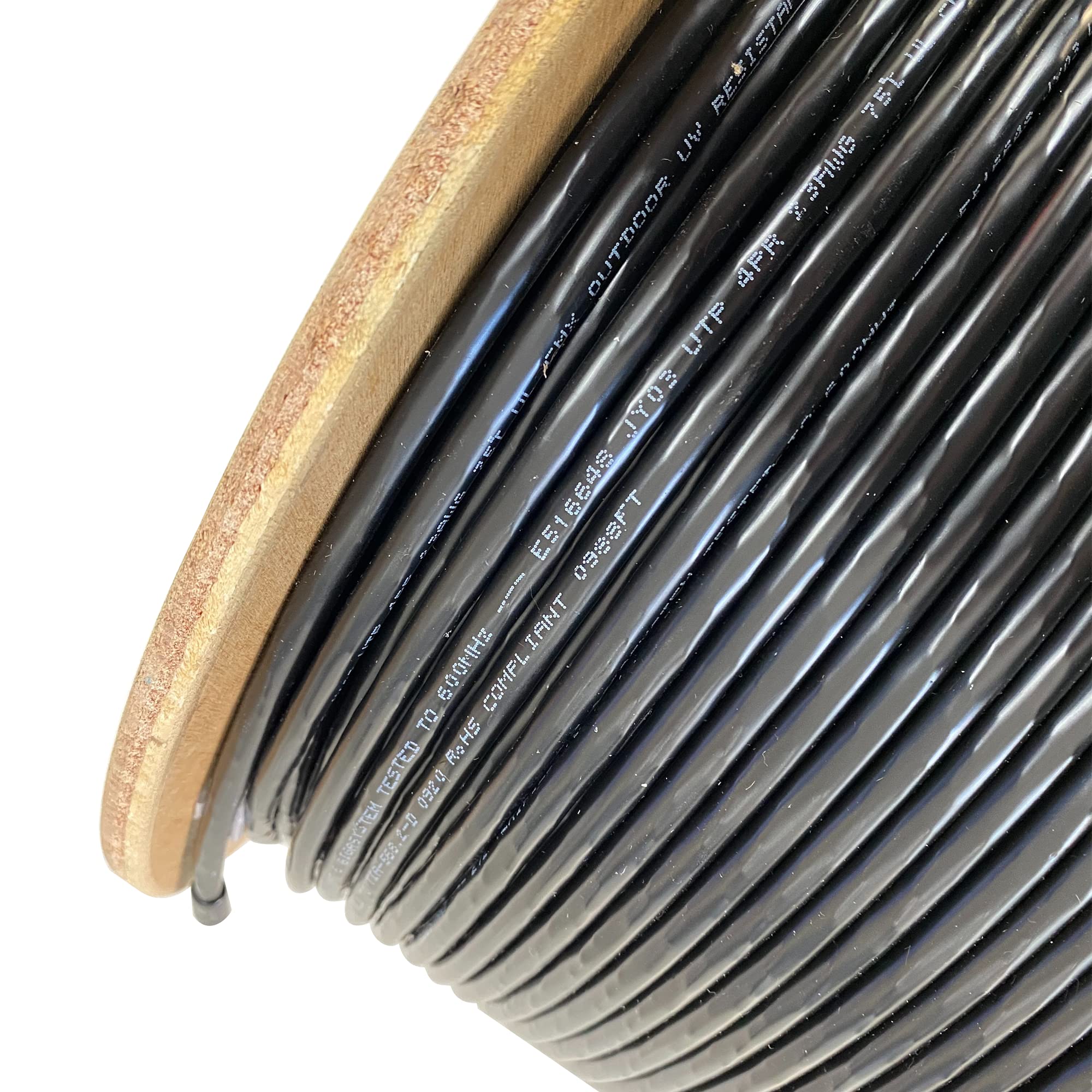 Javex 23Awg Cat6 Outdoor Uv Resistant And Weather Proof Pe Jacket [500Ft, Ul Cmx] Bare Copper 600Mhz, Etl Listed, Utp Ethernet Cable, 500 Feet, Black