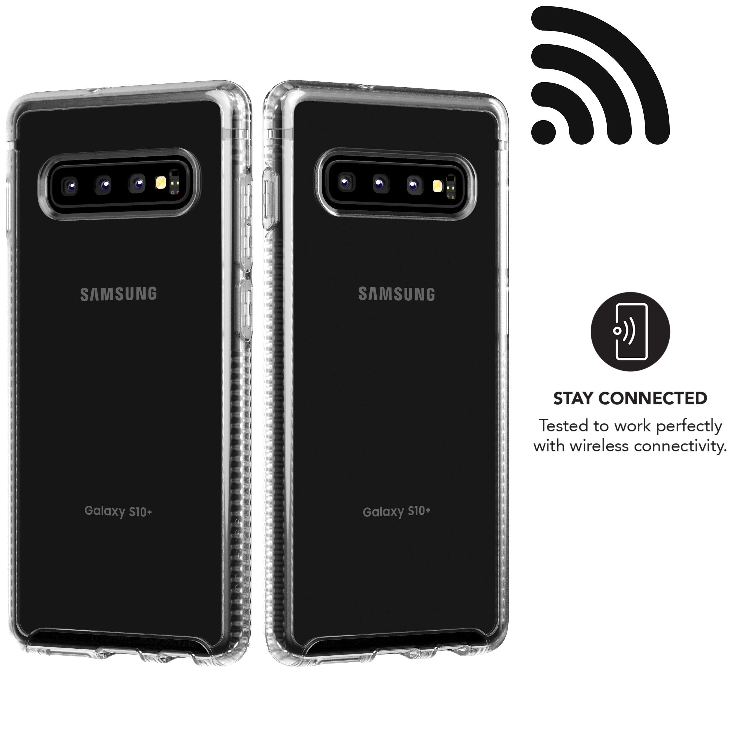 Tech 21 Protective Samsung Galaxy S10 Plus Case Ultra Thin Back Cover With Bulletshield Protection - Pure Clear - Transparent
