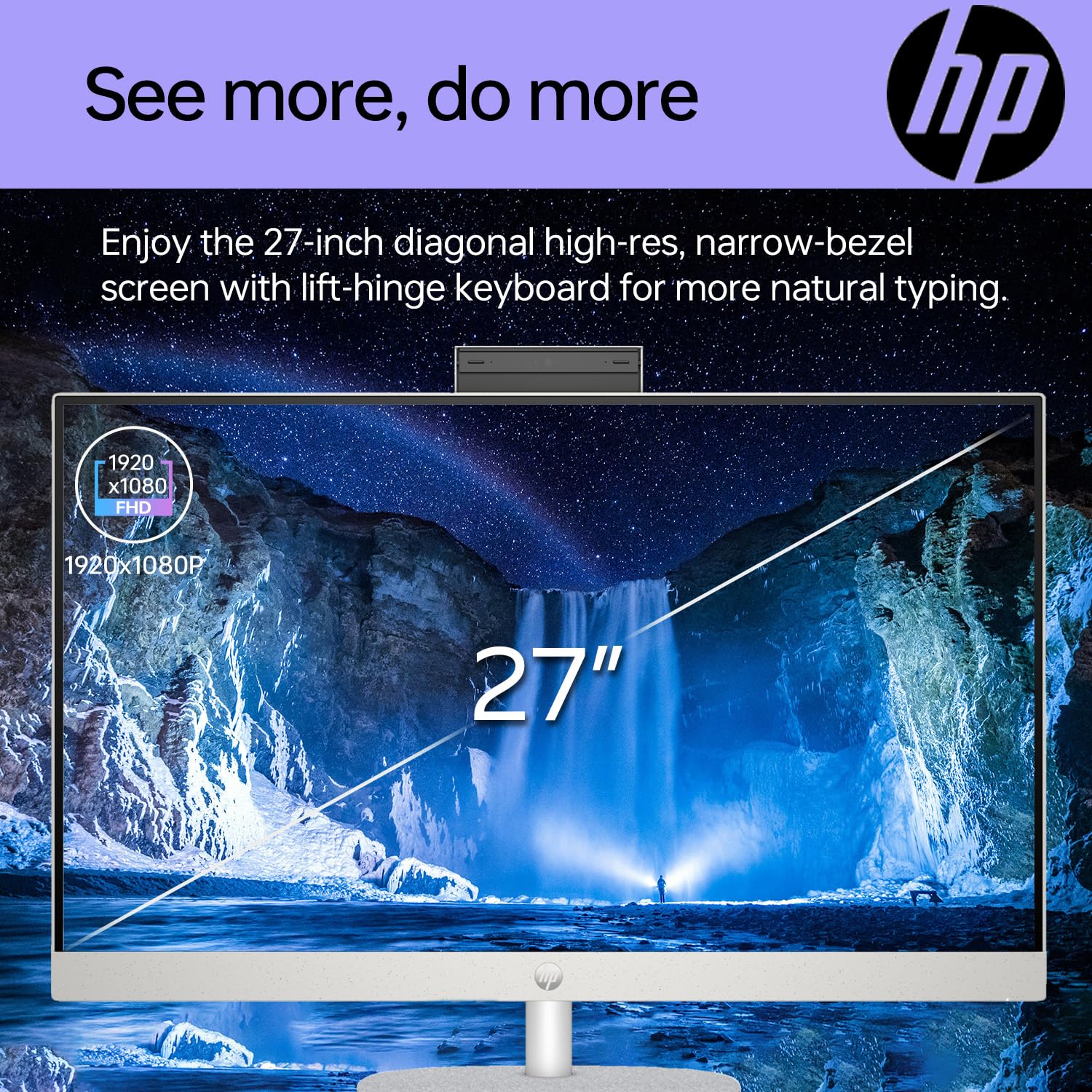 Hp 27 I7 All In One Desktop, 27 Fhd, Intel I7-1355U, 64Gb Ram, 2Tb Ssd, Wired Keyboard & Mouse, Ir Camera, Hdmi, Rj45, Wi-Fi 6,