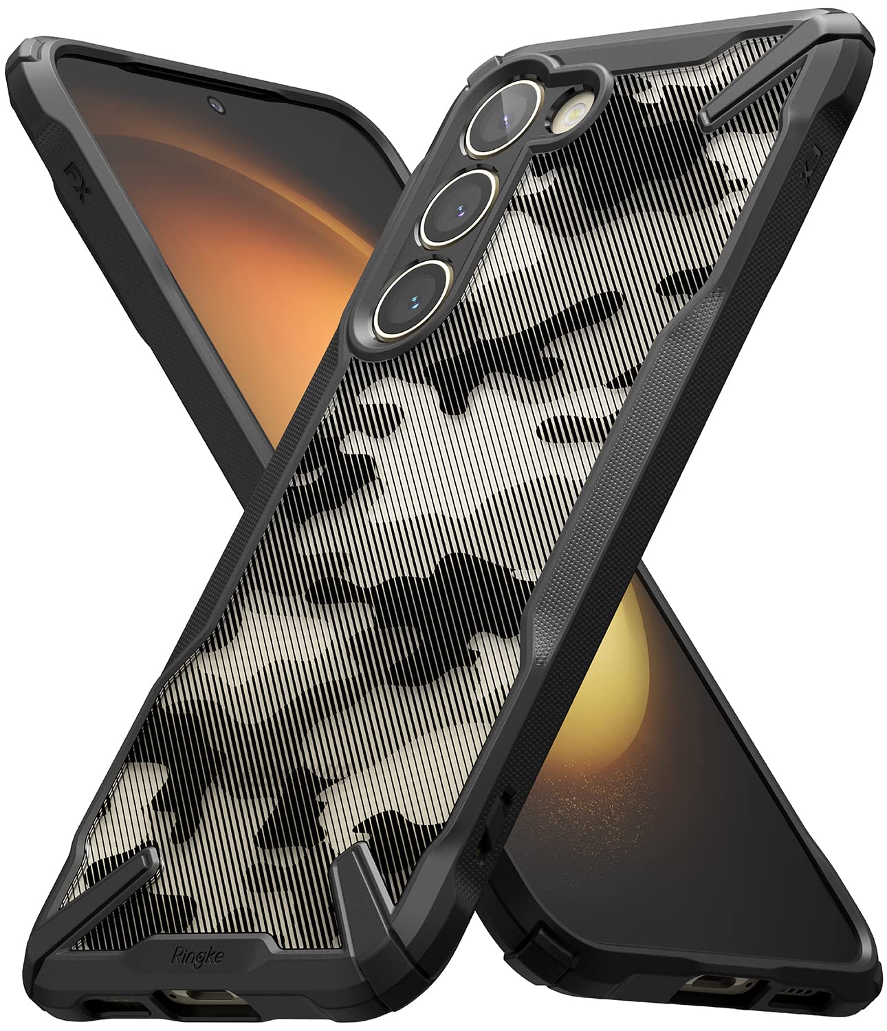 Ringke Fusion-X [Military Design] Compatible with Samsung Galaxy S23 5G Case, Camouflage Hard Back Heavy Duty Shockproof Advance