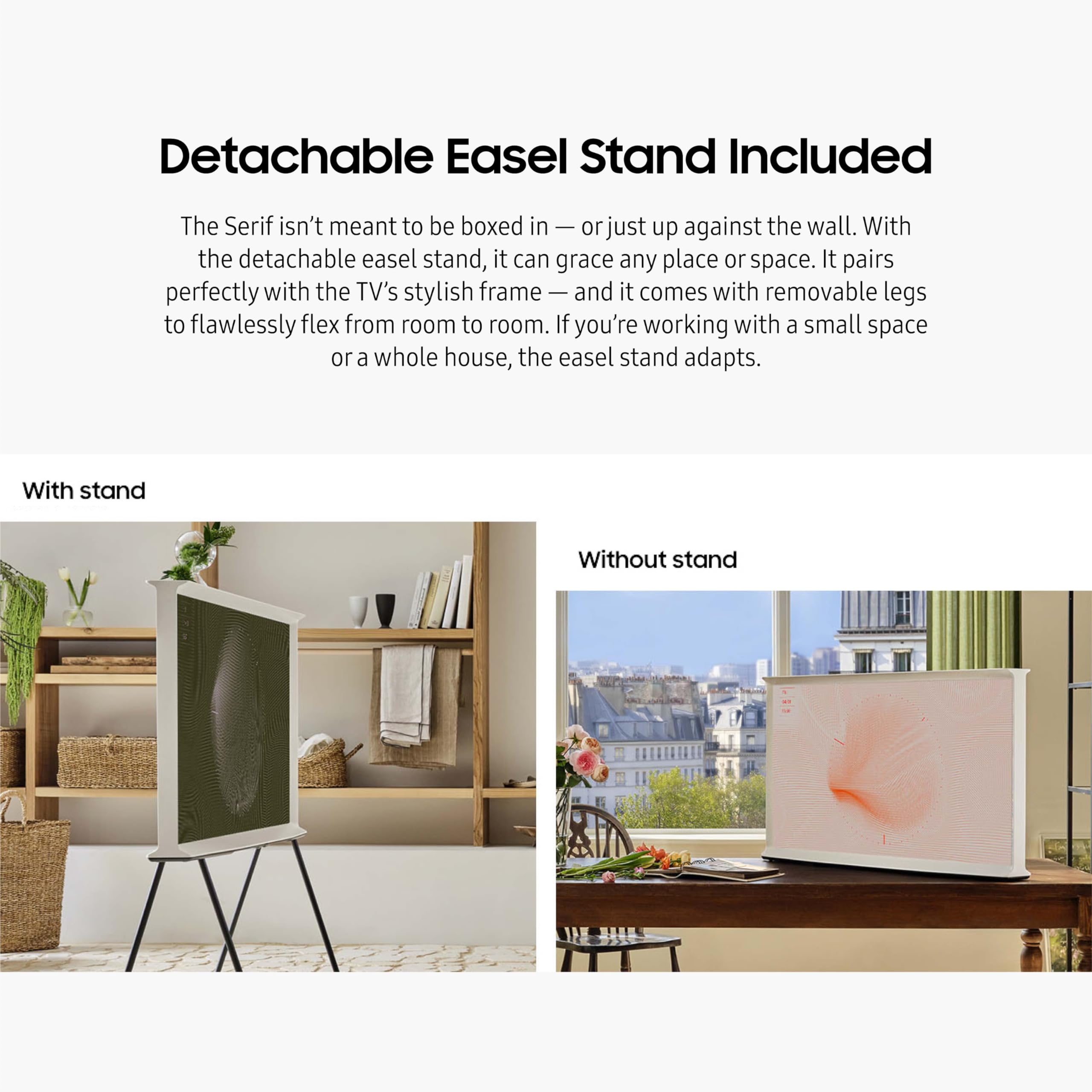 Samsung 55-Inch Class Qled 4K The Serif Ls01D Series Quantum Hdr Smart Tv With 360 L-Shape Design, Anti-Reflection Matte Display