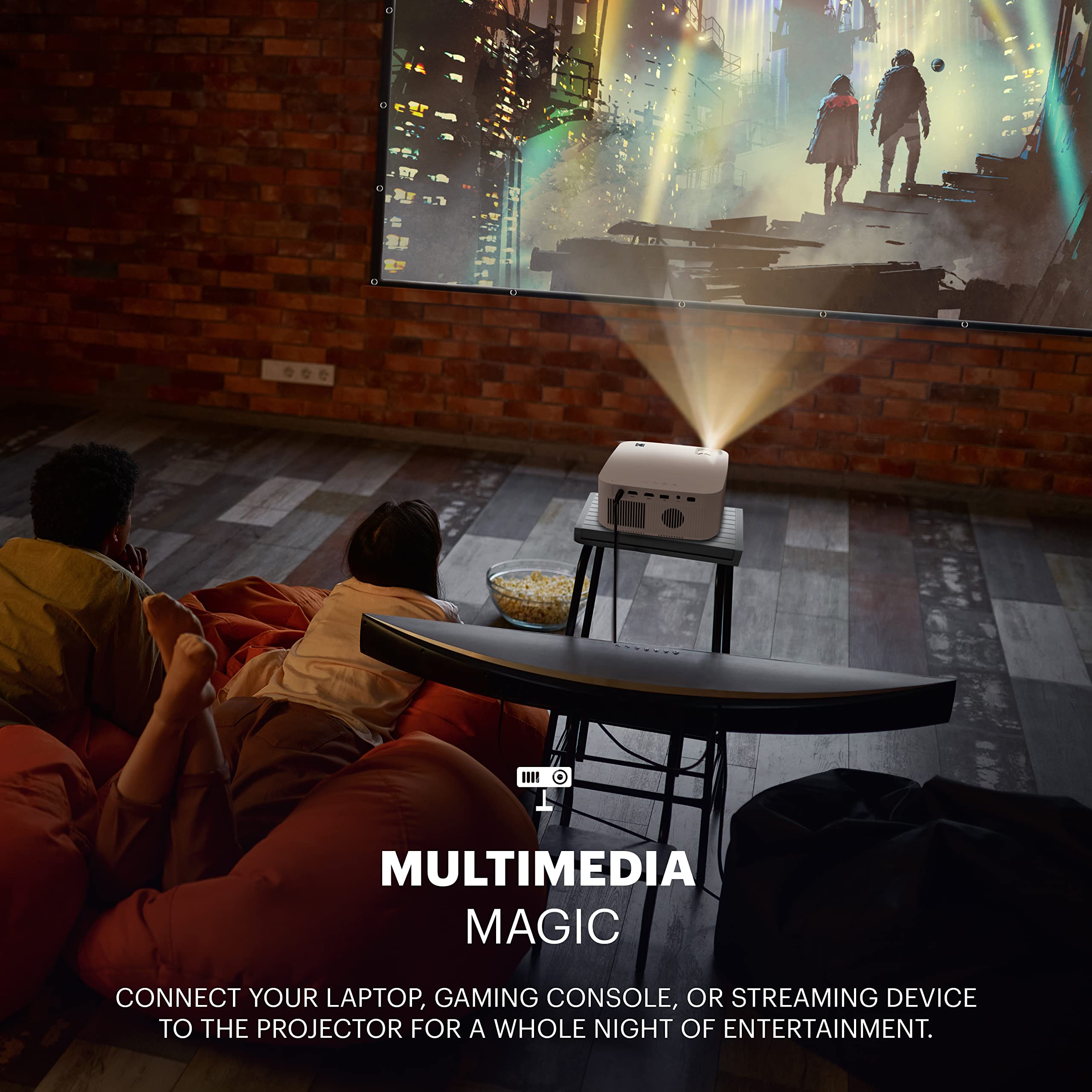 Kodak Flik X10 Full Hd Multimedia Projector Kit | 1080P Mini Compact Portable Home Theater System Bundle With 100    Projection