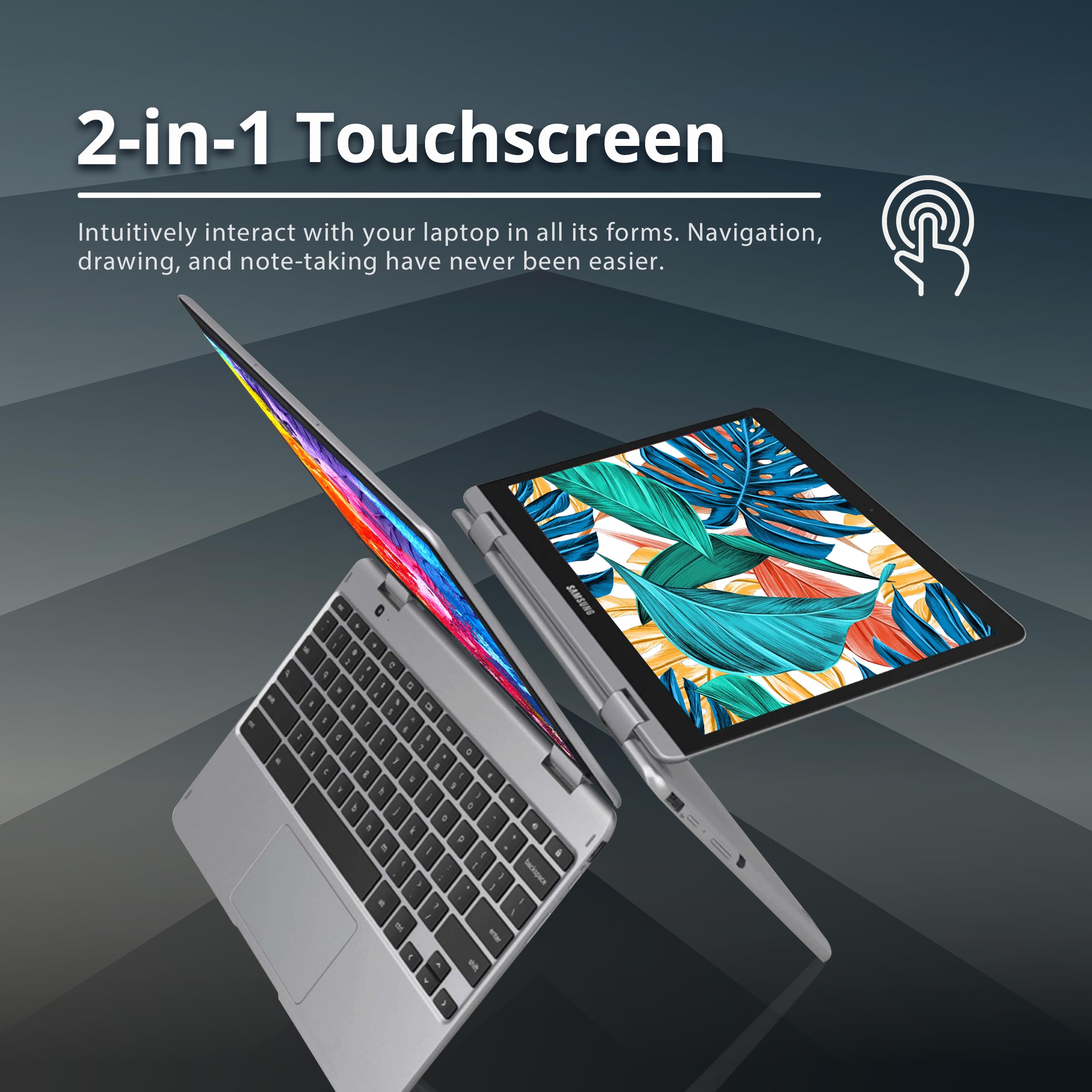 Samsung Plus V2 2 In 1 12.2'' Touchscreen Chromebook Laptop, Intel Celeron 3965Y, 4Gb Ram, 64Gb Emmc, 1M Front Camera, Wi Fi, Bl