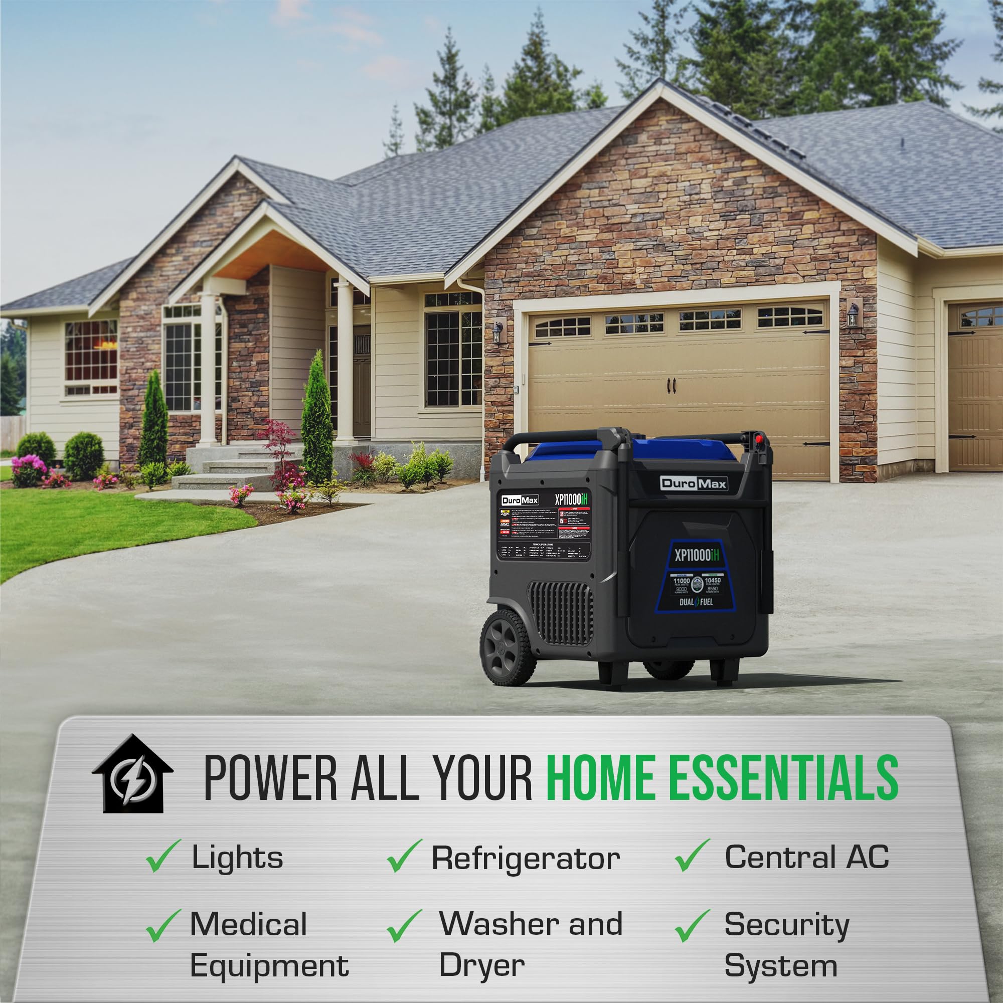 Duromax Xp11000Ih 11,000 Watt 459Cc Dual Fuel Digital Inverter Hybrid Portable Generator
