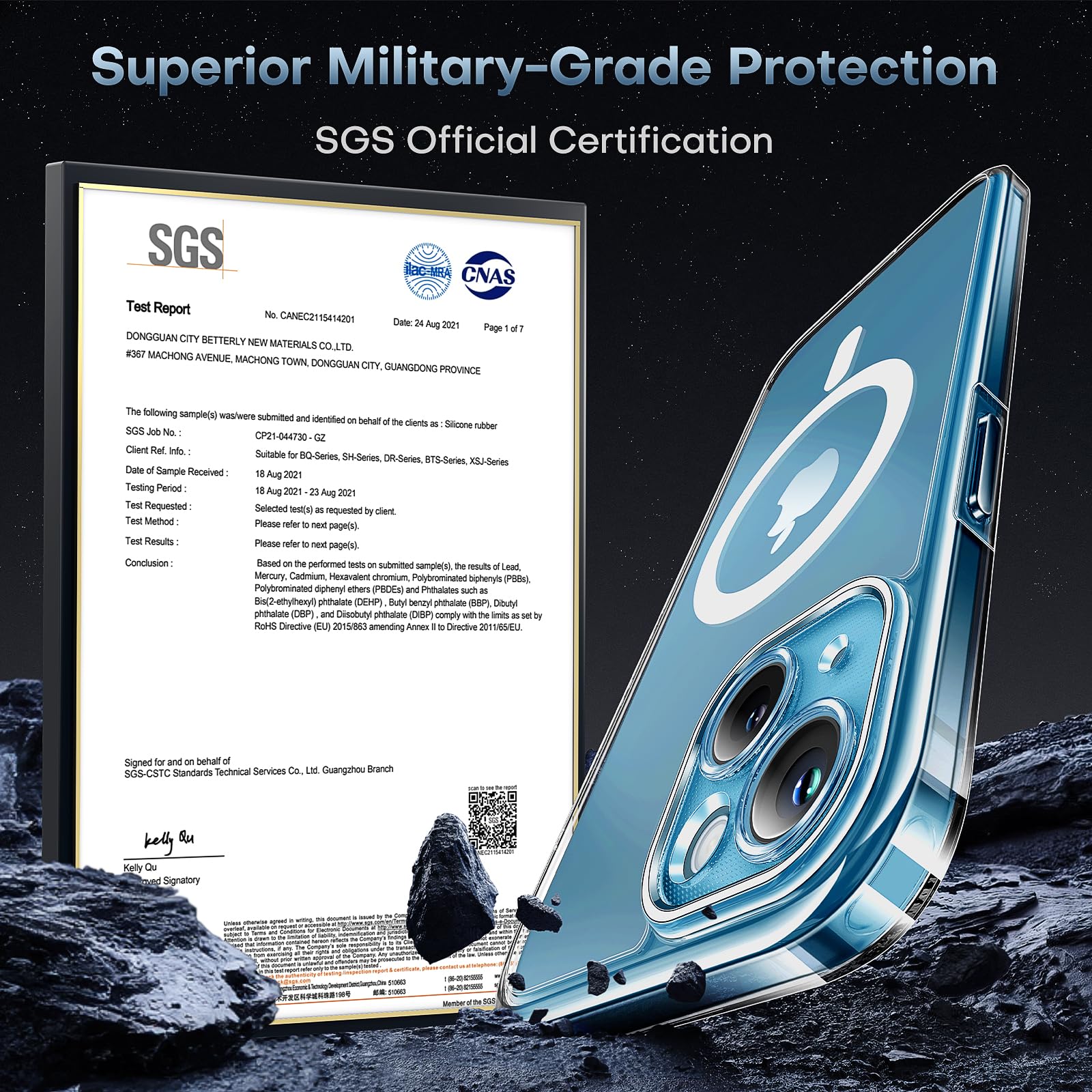 Tocol Magnetic For Iphone 13 Case, [Non Yellowing] [Full Camera Protection] [Compatible With Magsafe] [13Ft Military Grade Prote