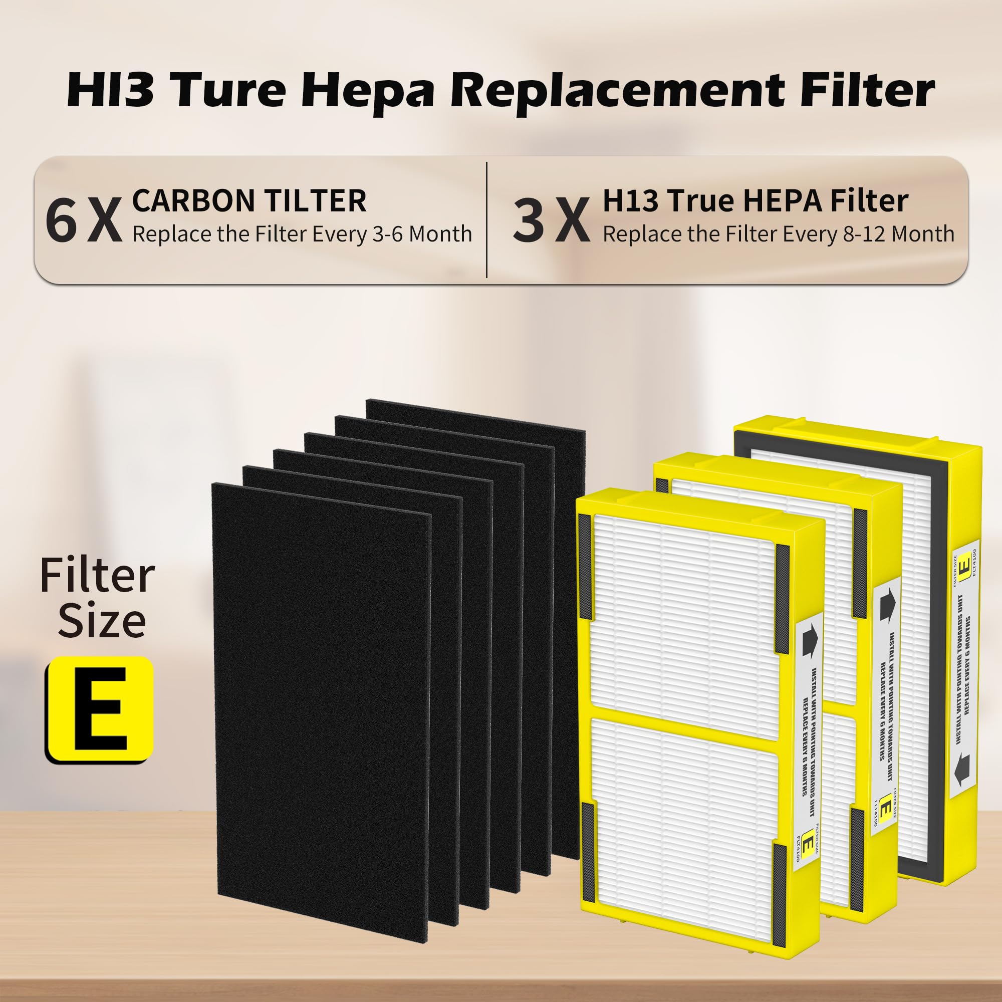 Flt4100 Hepa Replacement Filter Size E Compatible With Technologies Model Ac4100 Ac4100Ca Ac4150Bl Ac4150Pca Ac4150P Purifier, P
