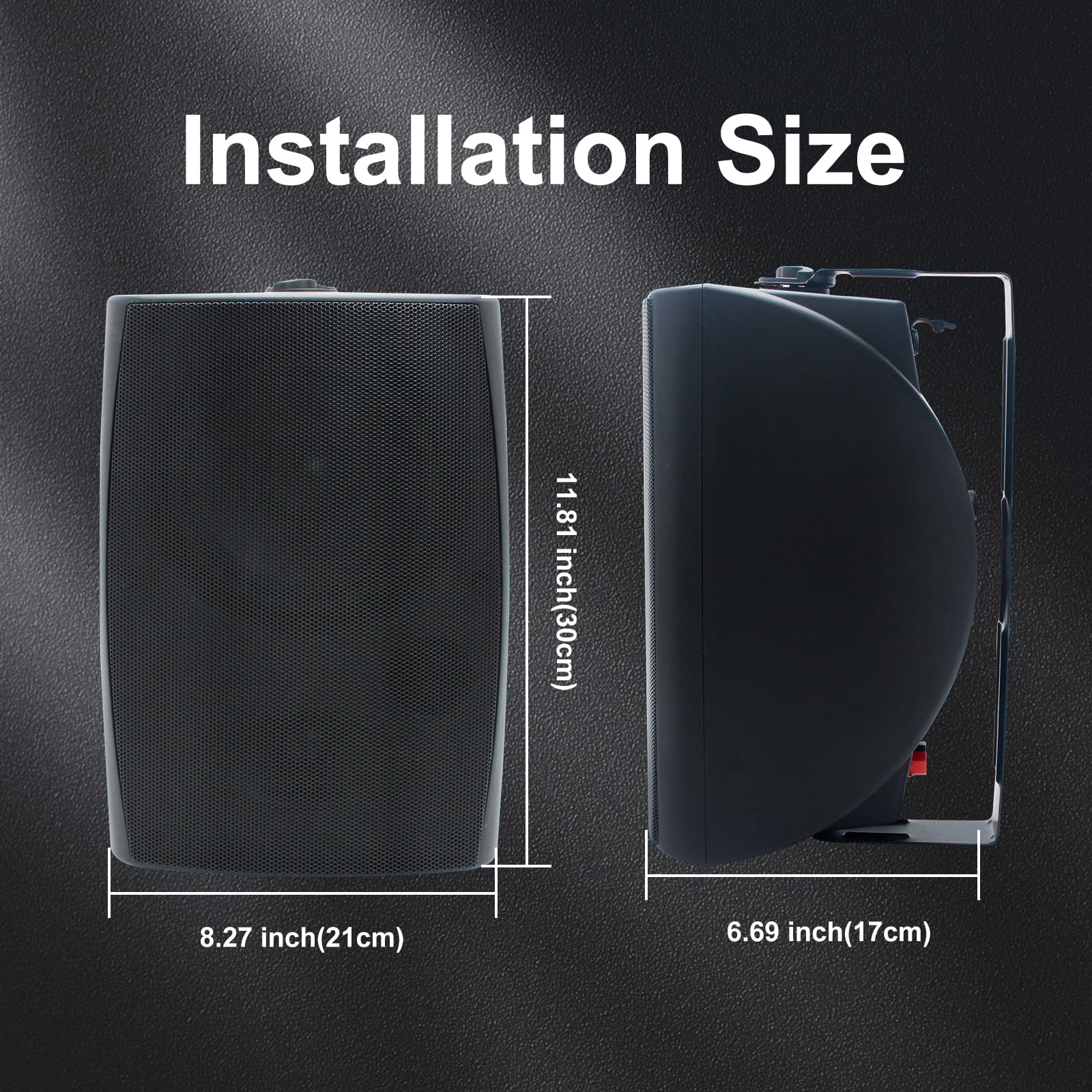 Studiofinix 6.5 Inch 400W Outdoor Bluetooth Speakers Waterproof Wired, Wall Mount Speakers All Weather Durability For Patio, Cov