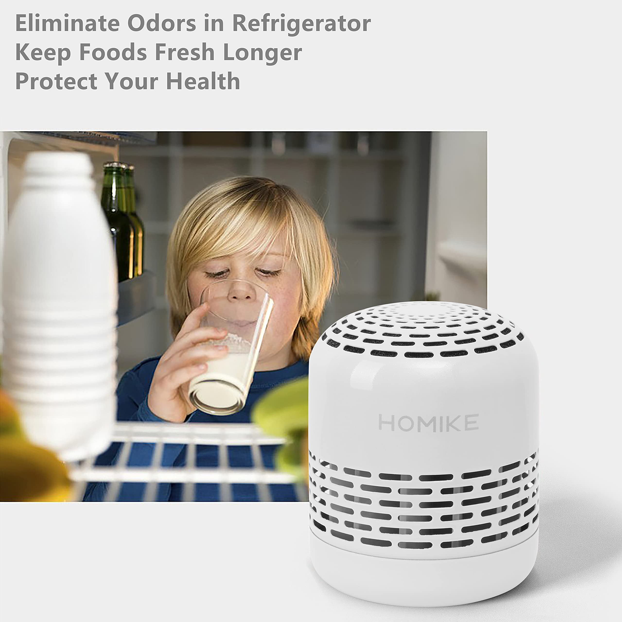 Homike Refrigerator Deodorizer, Odor Eliminator,Last Up To 10 Years For Car,Closet,Shoes Cabinet,Fridge And Freezer,Outperforms