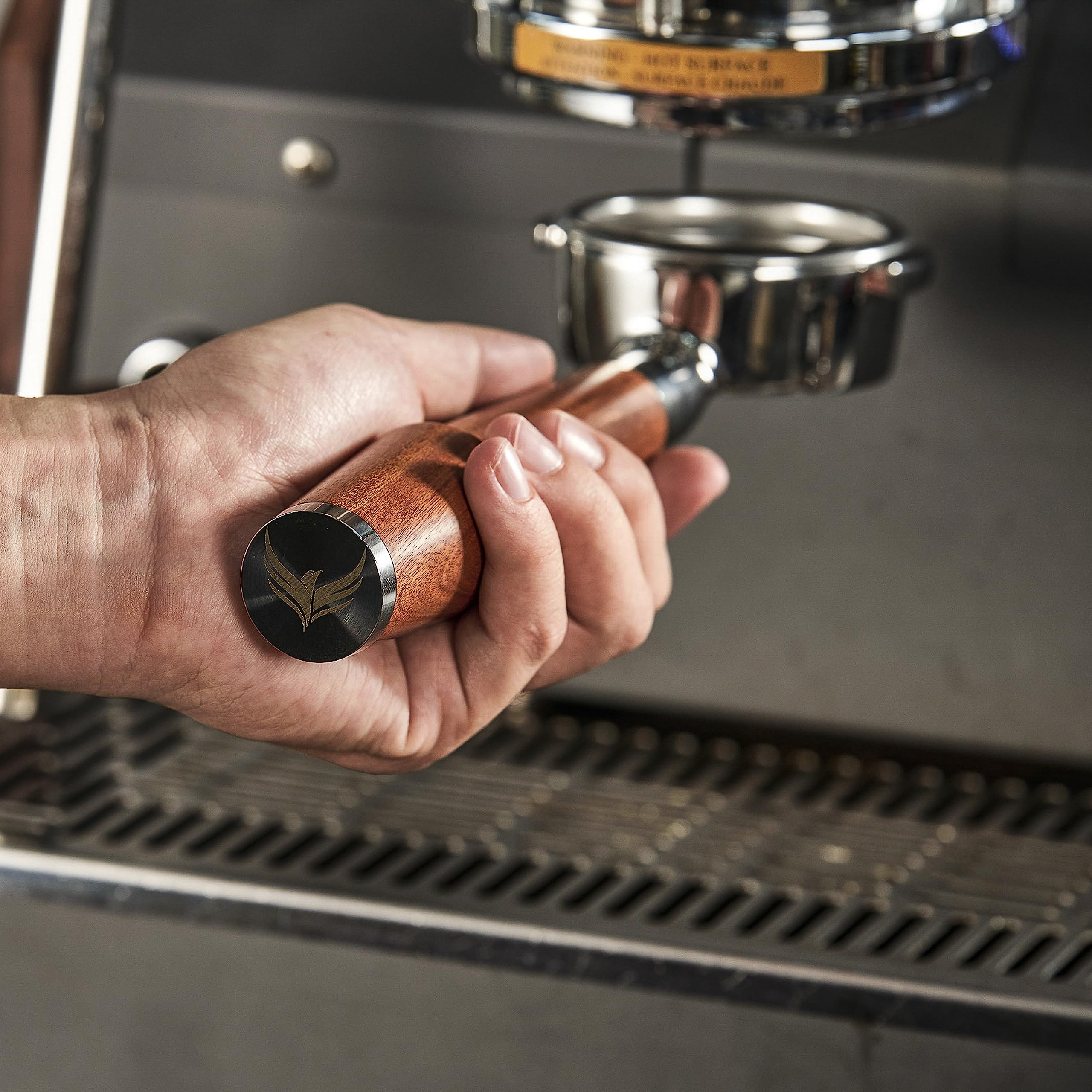 Knodos 54Mm Bottomless Portafilter Premium Rosewood Handle & Naked 18 21 Gram Filter Basket, Compatible With Breville Barista Ex