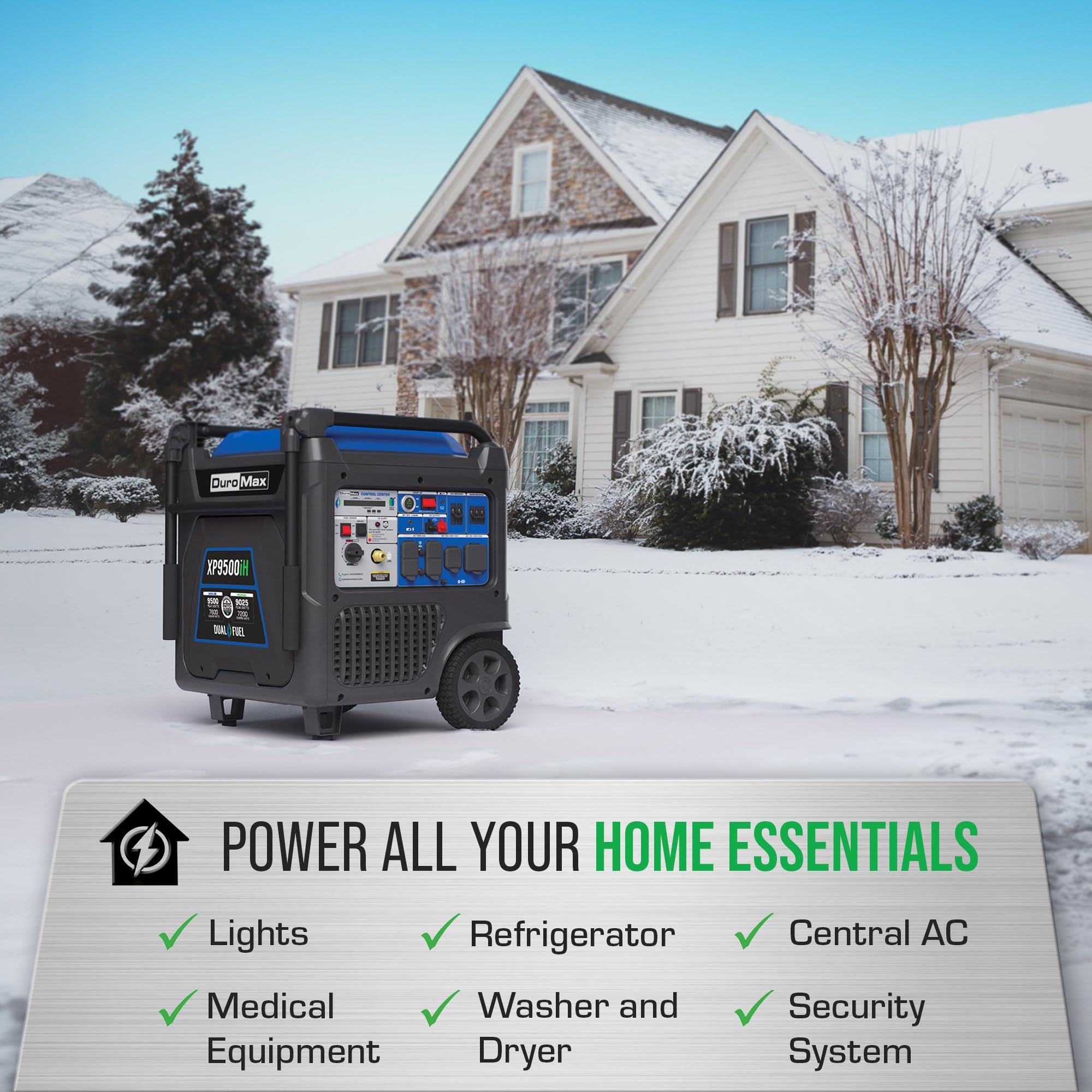 Duromax Xp9500Ih 9,500 Watt 459Cc Dual Fuel Digital Inverter Hybrid Portable Generator
