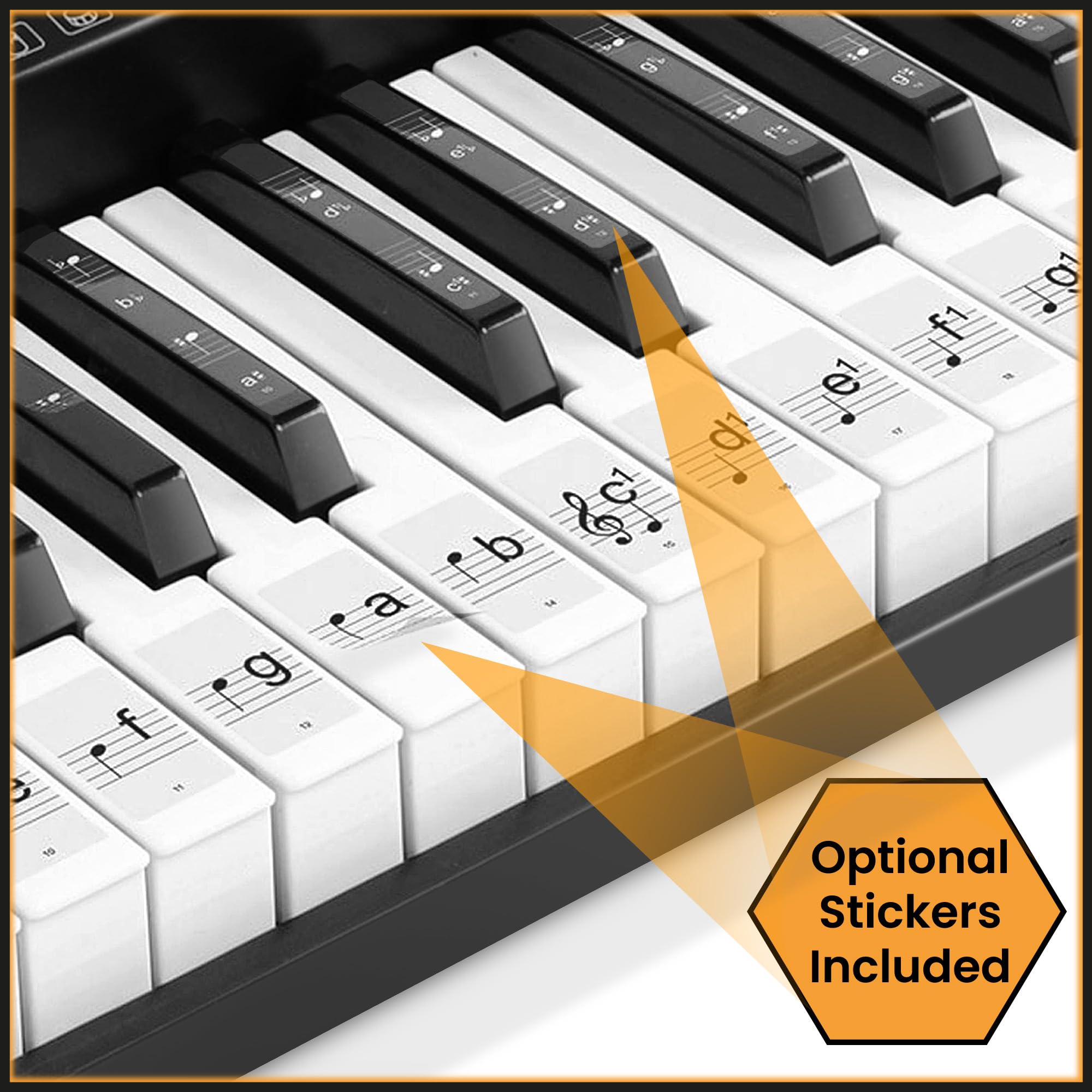 Hamzer 61-Key Digital Music Piano Keyboard - Portable Electronic Musical Instrument - With Microphone And Sticker Sheet