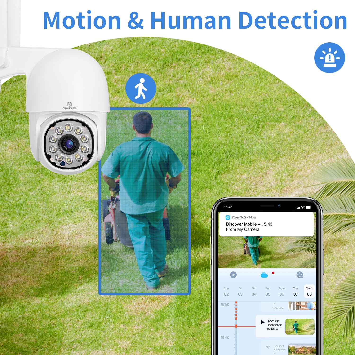 2Pcs 2K Security Camera Outdoor No Monthly Fee, 2.4G/5G Wifi 4Mp Surveillance Cameras, Ai Human Detection, Auto Tracking, Two Wa