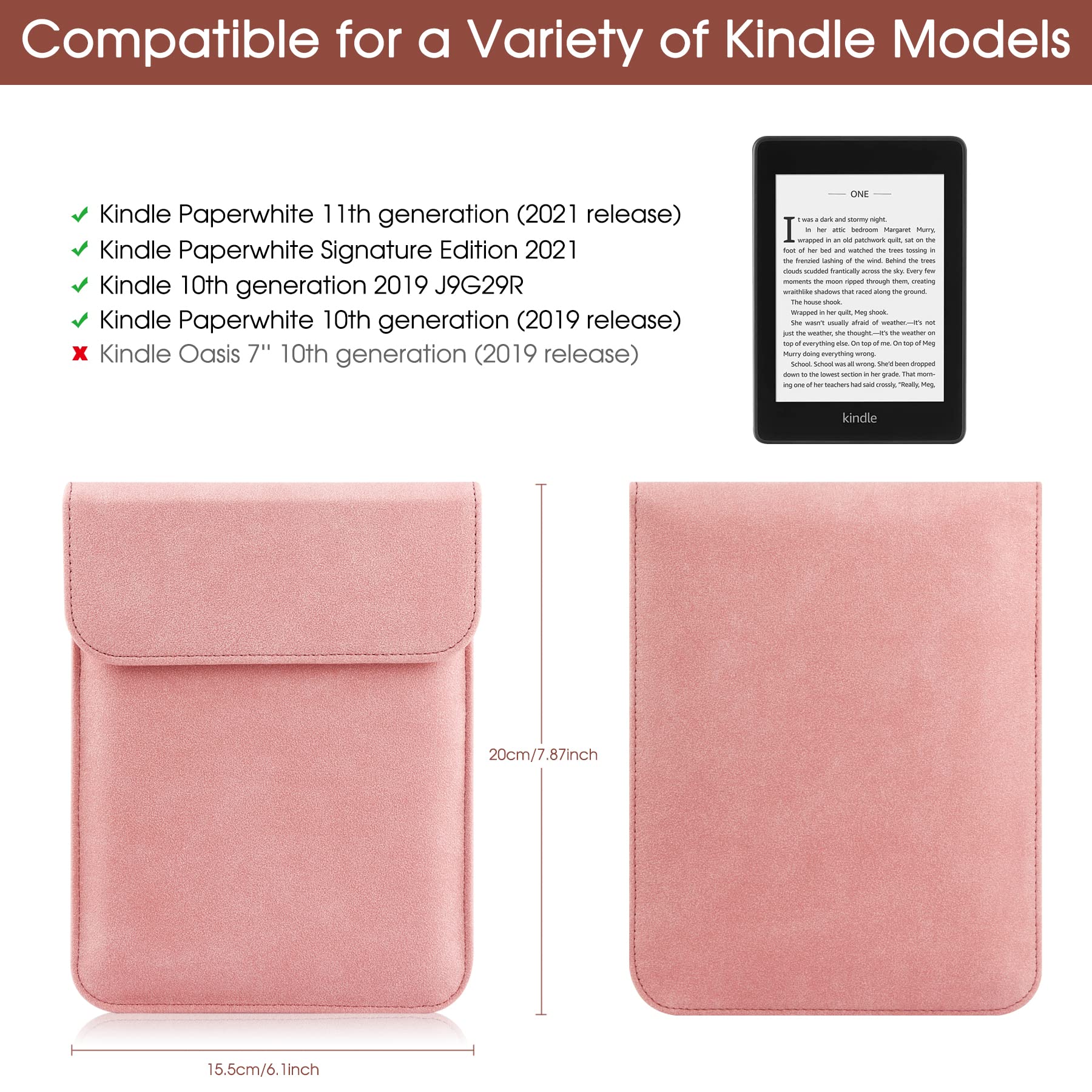 Hoyixi Sleeve Case For 6.8'' E Reader Compatible Paperwhite 11Th 2021/Paperwhite Signature Edition 2021 Sleeve Bag Pouch Case Co