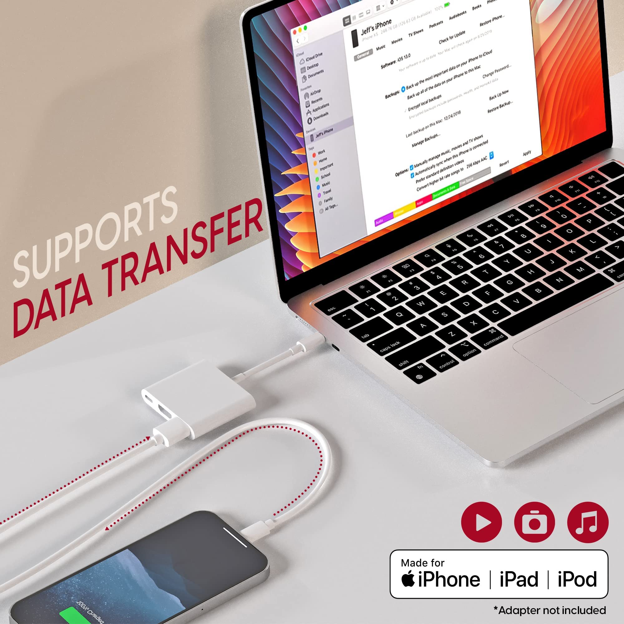 Talkworks Fast Charge Lightning Cable Mfi Certified For Apple Iphone 14, 14 Pro, 14 Plus, 13 , 13 Pro , 12, 11 Pro/Max/Mini/Plus