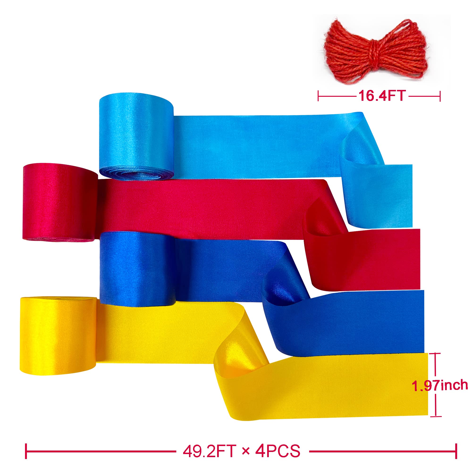 Red Blue And Yellow Party Decorations Ribbon Fringe Hanging Curtain Streamer Backdrop Garlands For Carnival Circus Clown Fiesta