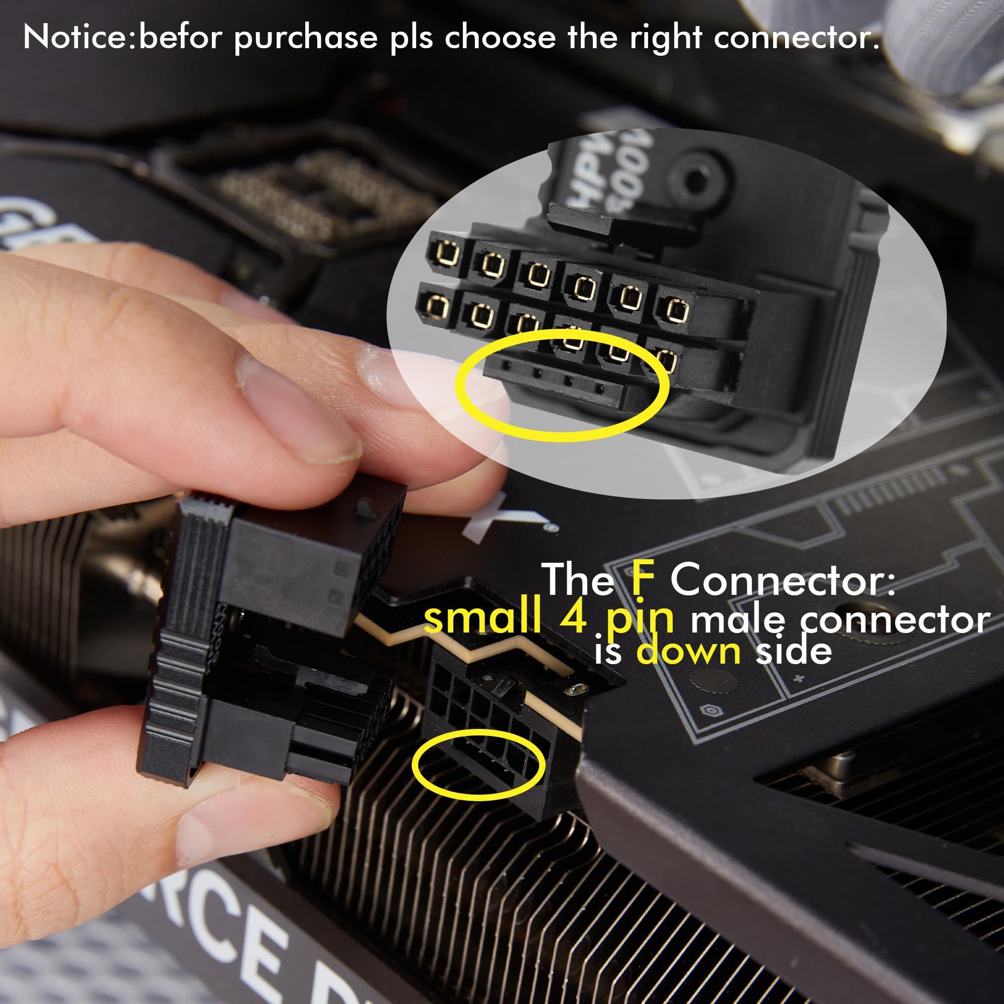 Formulamod 16 Pin Gpu Pci E 5.0 180 Degree Angled Connector, 12Vhpwr Male To Female U Turn Adapter For Desktop Graphics Card Con