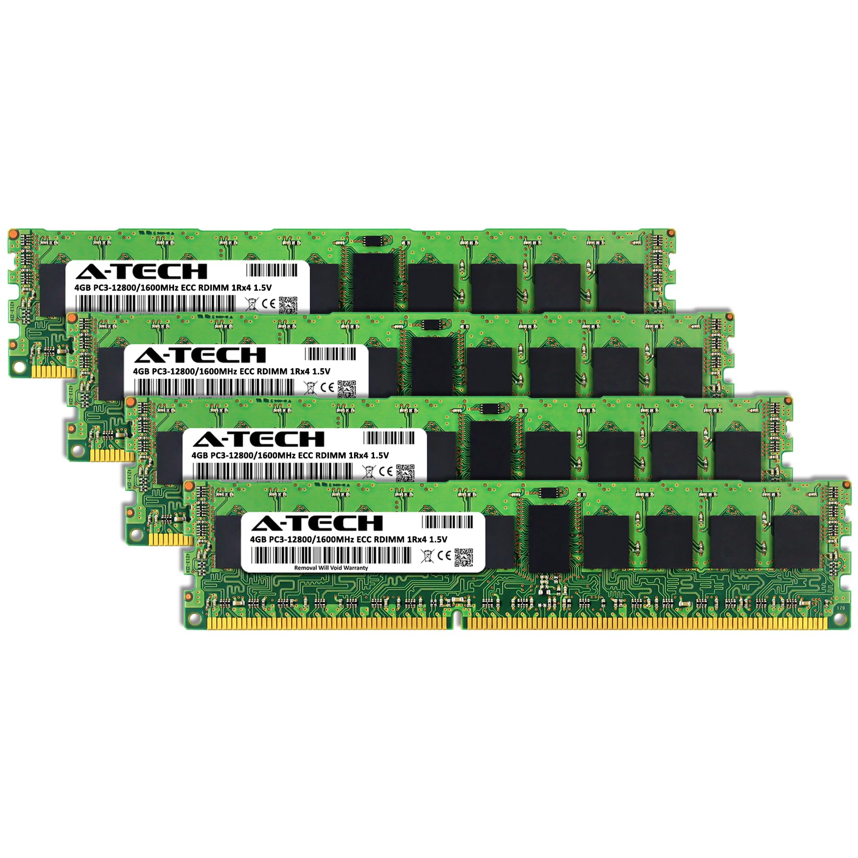 A Tech 16Gb Kit (4X4Gb) Ddr3 1600Mhz Pc3 12800R Ecc Rdimm 1Rx4 Single Rank 1.5V Ecc Registered Dimm 240 Pin Server Ram Memory Up