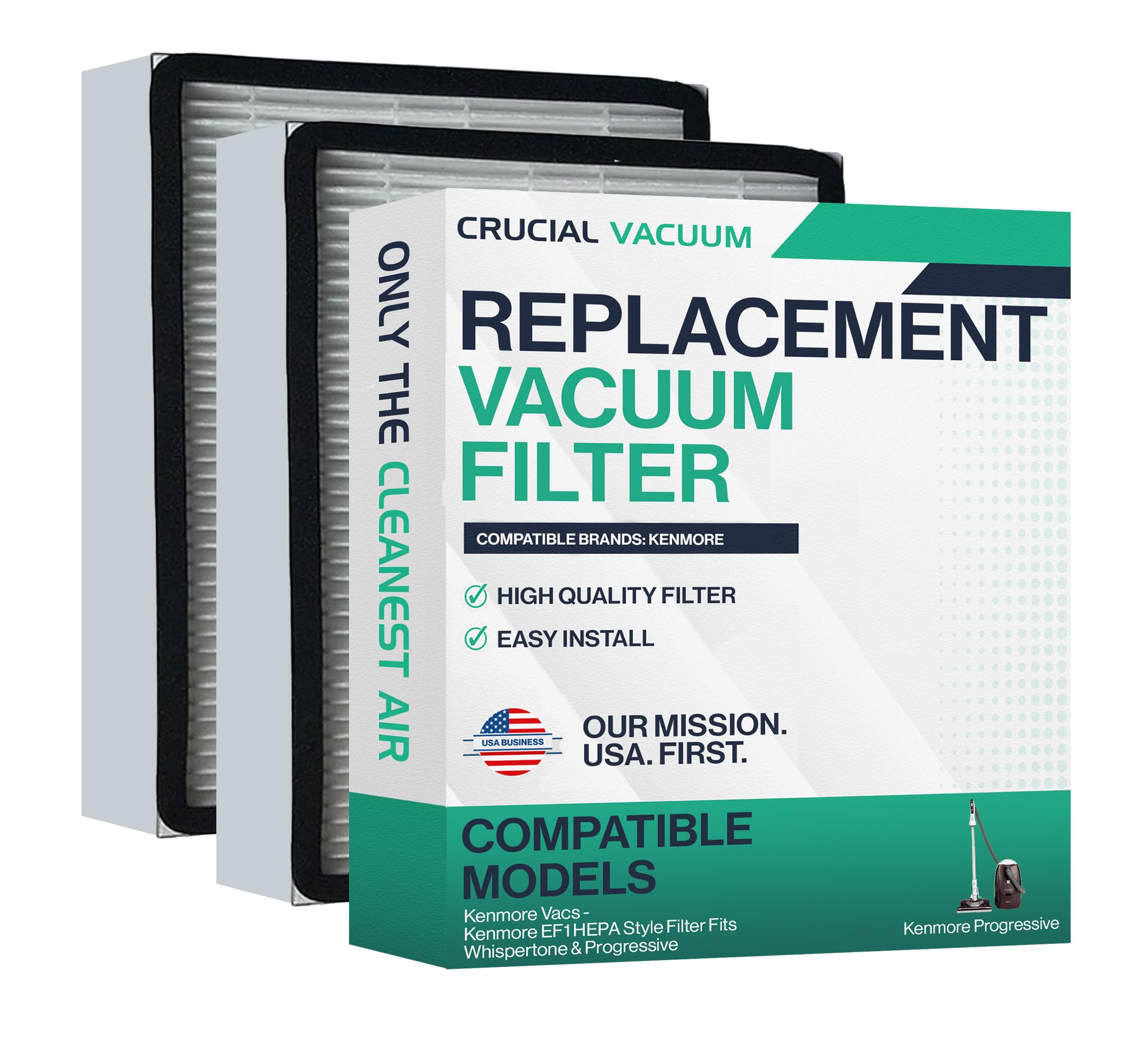 Crucial Vacuum Replacement Vacuum Filter Part # 86889, 20 86889, 40324   Compatible With Kenmore Vacs   Kenmore Ef1 Hepa Style F