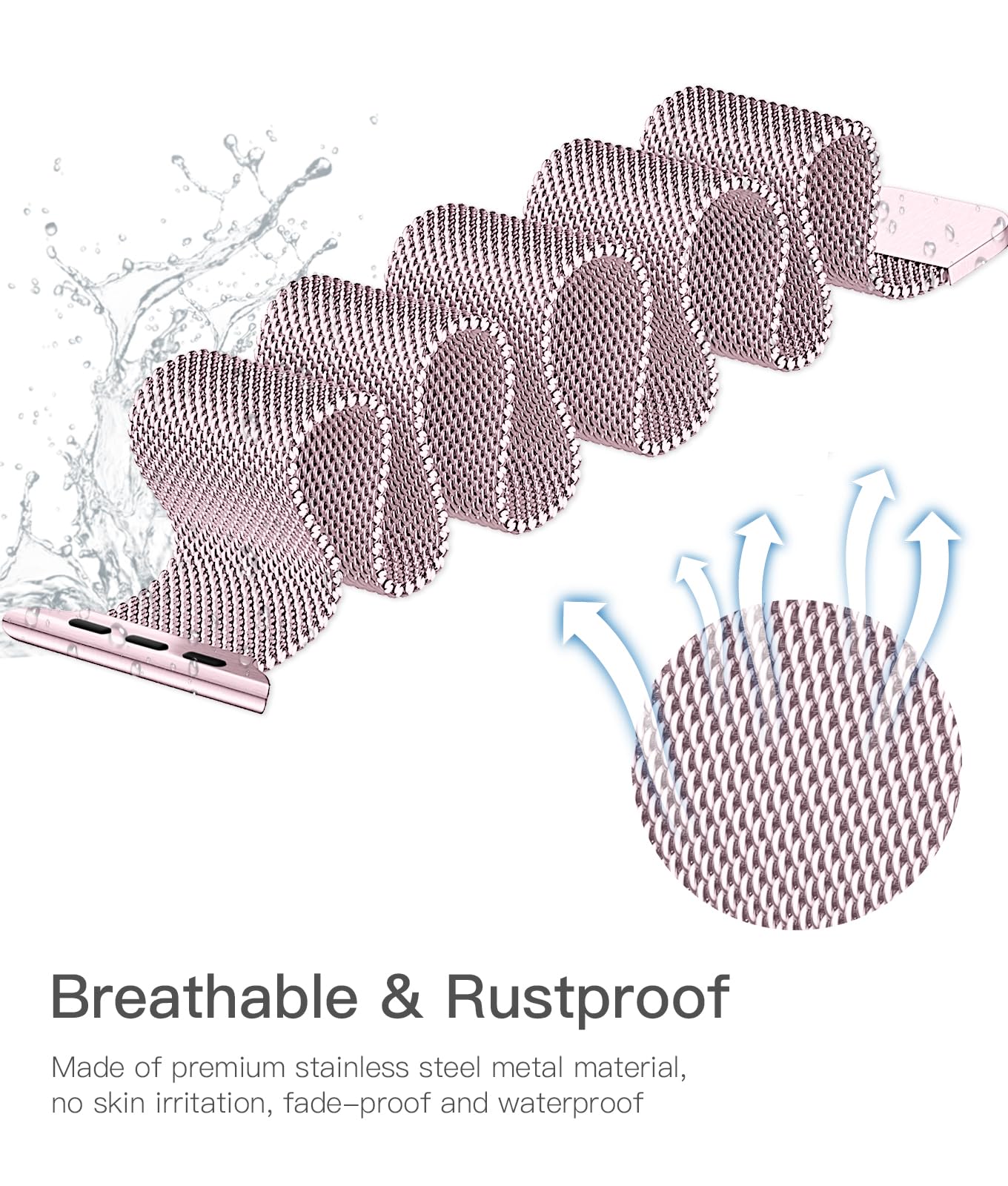 Magnetic Bands Compatible With Apple Watch Band 40Mm 38Mm 41Mm 42Mm 46Mm 44Mm 45Mm 49Mm, Dressy Stylish Stainless Steel Mesh Loo