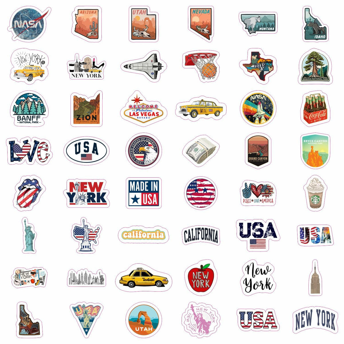 Americ Sticker Usa Stickers For Water Bottle And Laptop Usa Party Favors & Decoration ...
