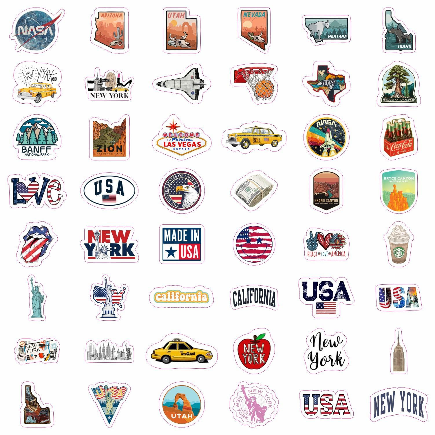Usa Stickers For Water Bottle And Laptop   Usa Party Favors & Decorations, Waterproof Vinyl Decals, American Flag And Patriotism