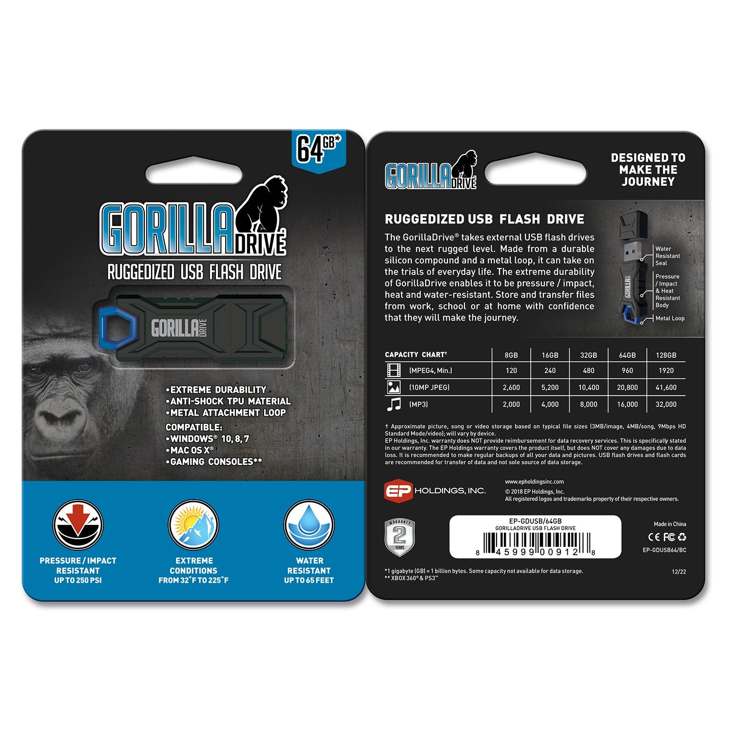 Gorilladrive 64Gb Ruggedized Usb Flash Drive (2 Pack)