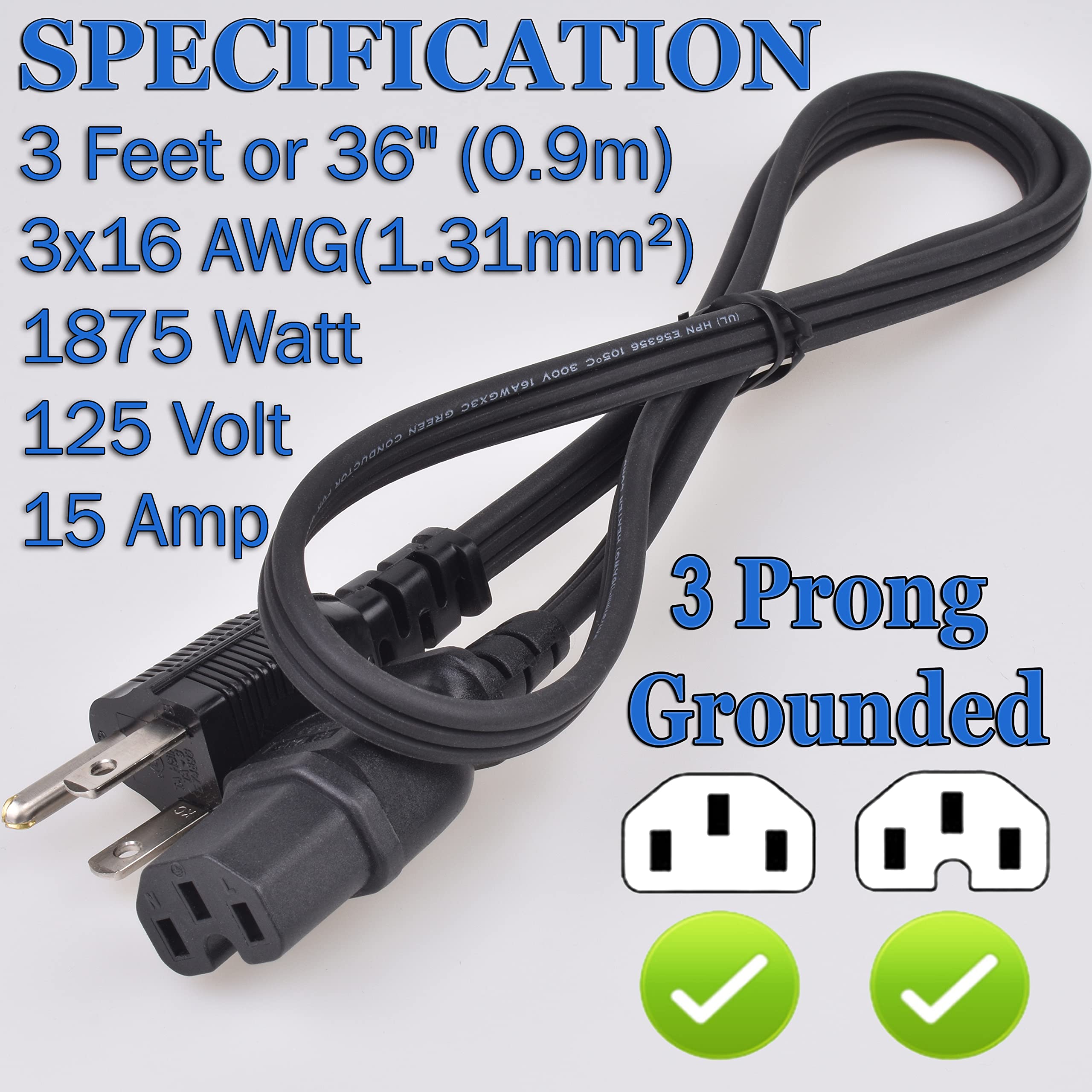 3 Ft Replacement Power Cord   Coffee Pot Replacement Part Suitable For Farberware Percolator Cord   Electric Cord For Computer,