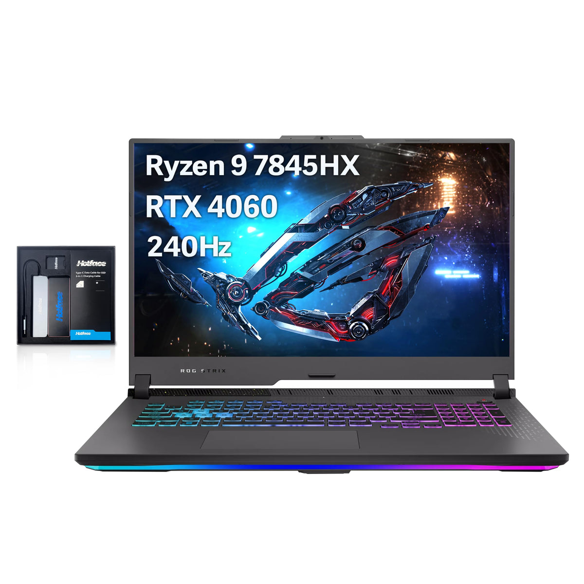 Asus Rog Strix G17 17.3   Qhd 240Hz Gaming Laptop, Amd Ryzen 9 7845Hx, 64Gb Ddr5, 2Tb Pcie Ssd, Rgb Backlit Keyboard, Geforce Rt