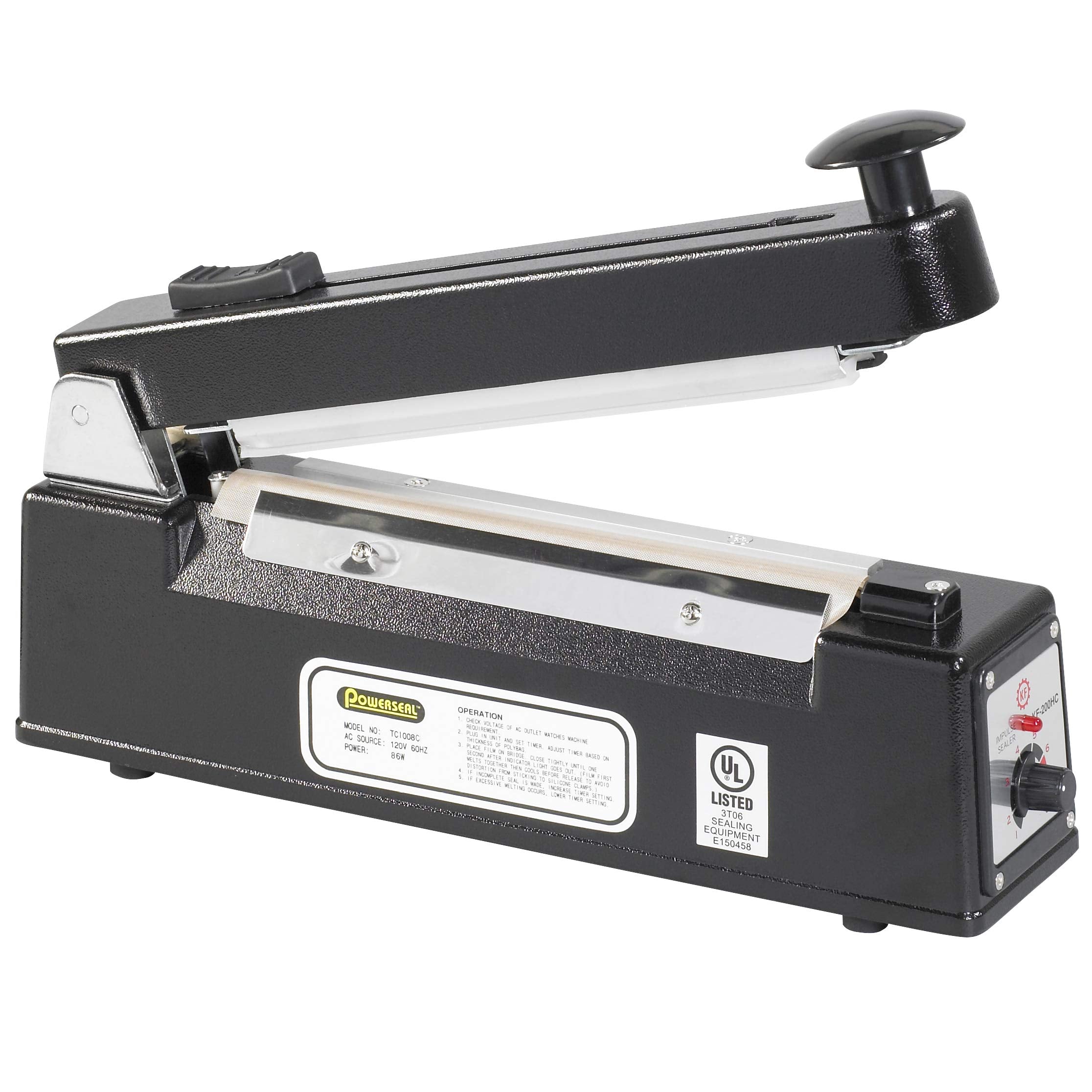 BOX USA 8 Impulse Manual Heat Sealing Bag Machine with Cutter for Closing Plastic Poly Bags and Tubing (1 Machine)