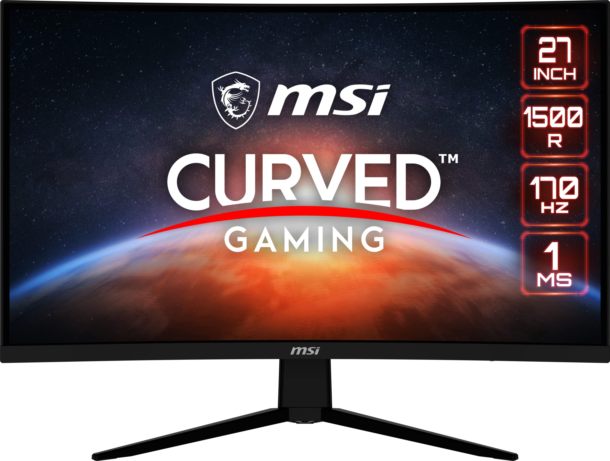 Msi G273Cq, 27 '' Gaming Monitor, 2560 X 1440 (Qhd), Va, 170Hz, Freesync Premium, Hdr Ready, Hdmi, Displayport, Tilt, Black