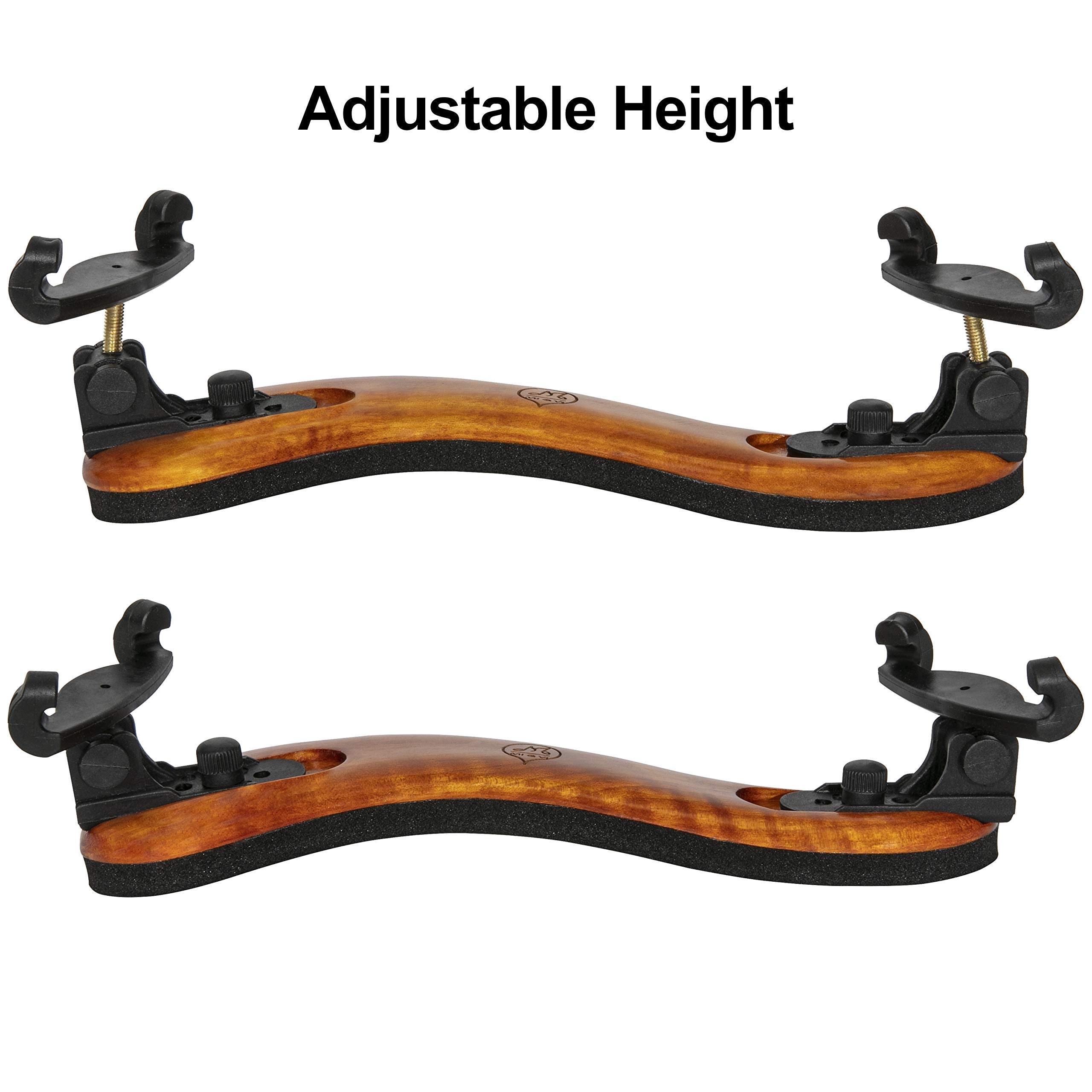 Classic Violin Shoulder Rest (Violin 1/2 1/4 & Viola 12'' 11'') With Adjustable Height | Collapsible | Real Maple Wood| Excellen