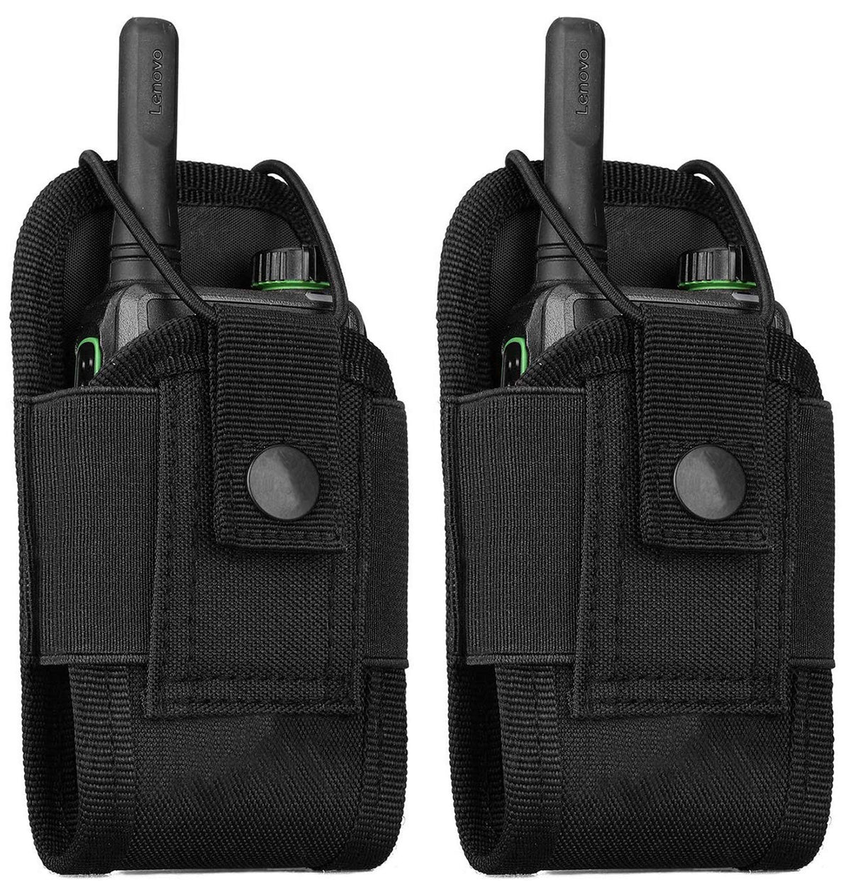 Abcgoodefg Molle Radio Holder Walkie Talkie Pouch Case For Duty Belt Radio Holster Tactical Hunting Intercom Bag (Black 2 Pack)