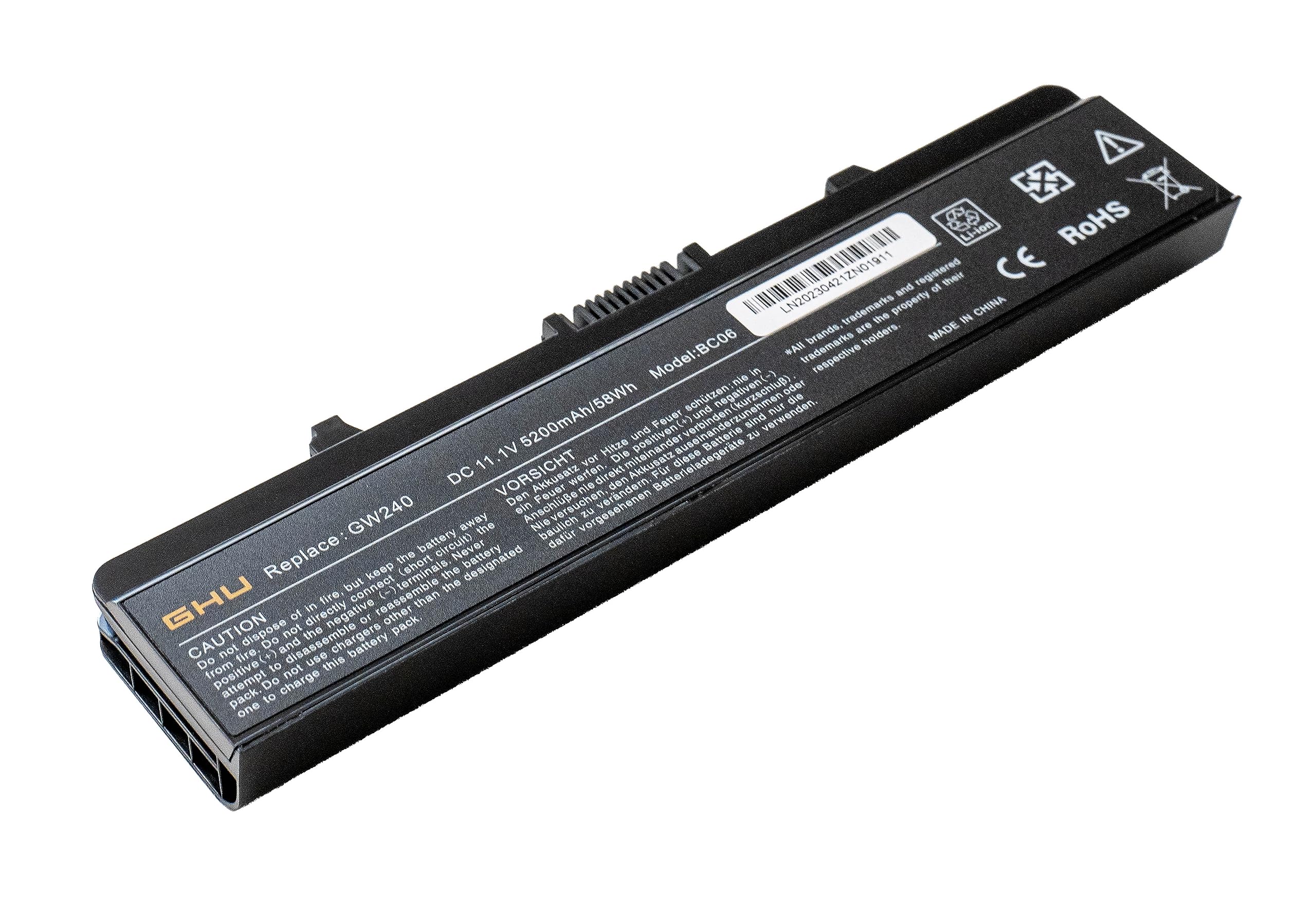 GHU 58WHR Battery Replacement for Dell Inspiron 1525 1526 1545 1440, Black, 6 Cell, Compatible with GW240 RN873 GP952 M911