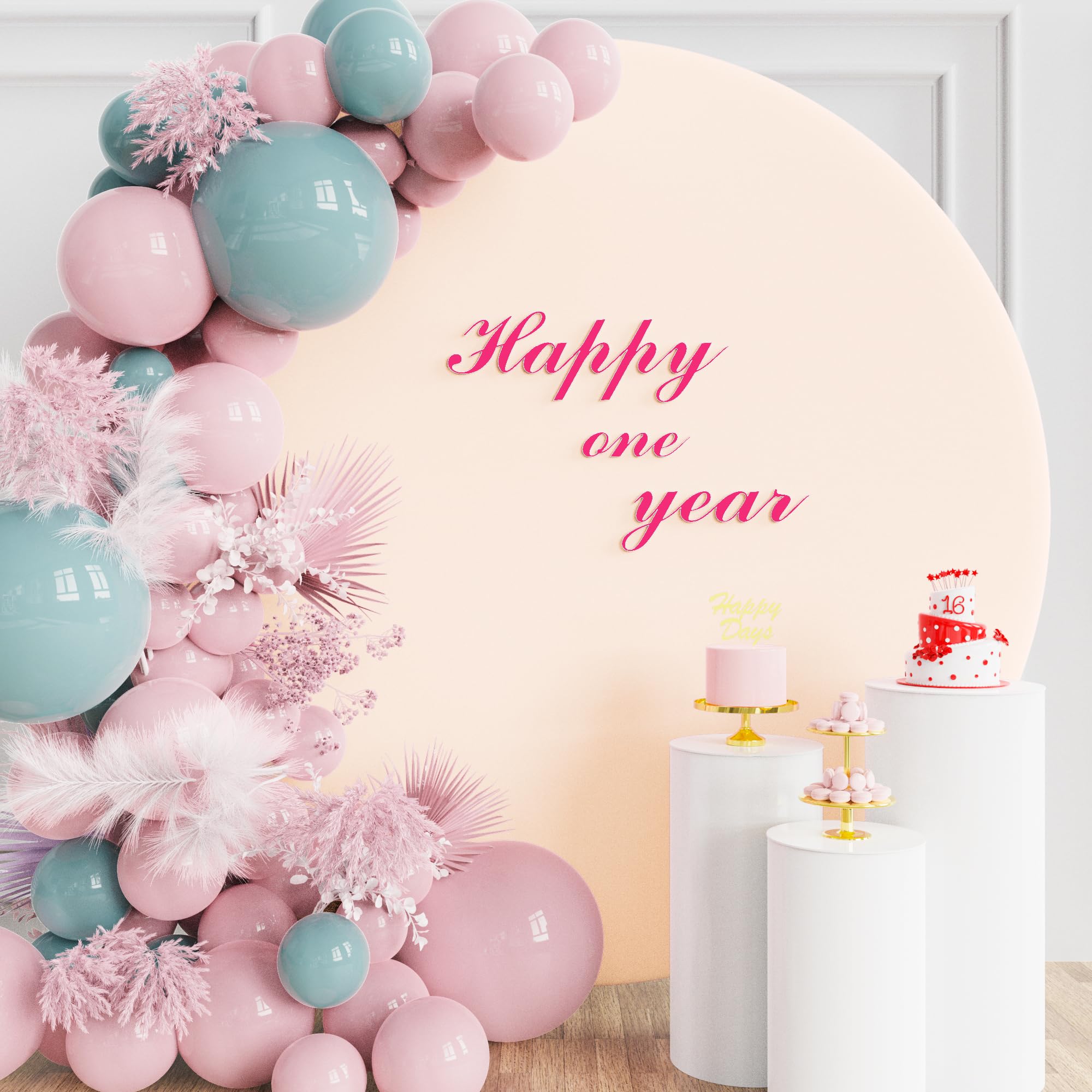 Wokceer 6Ft Round Backdrop Cover Beige Round Arch Covers With Buckles Polyster Circle Balloon Arch Stand Cover For Wedding Birth