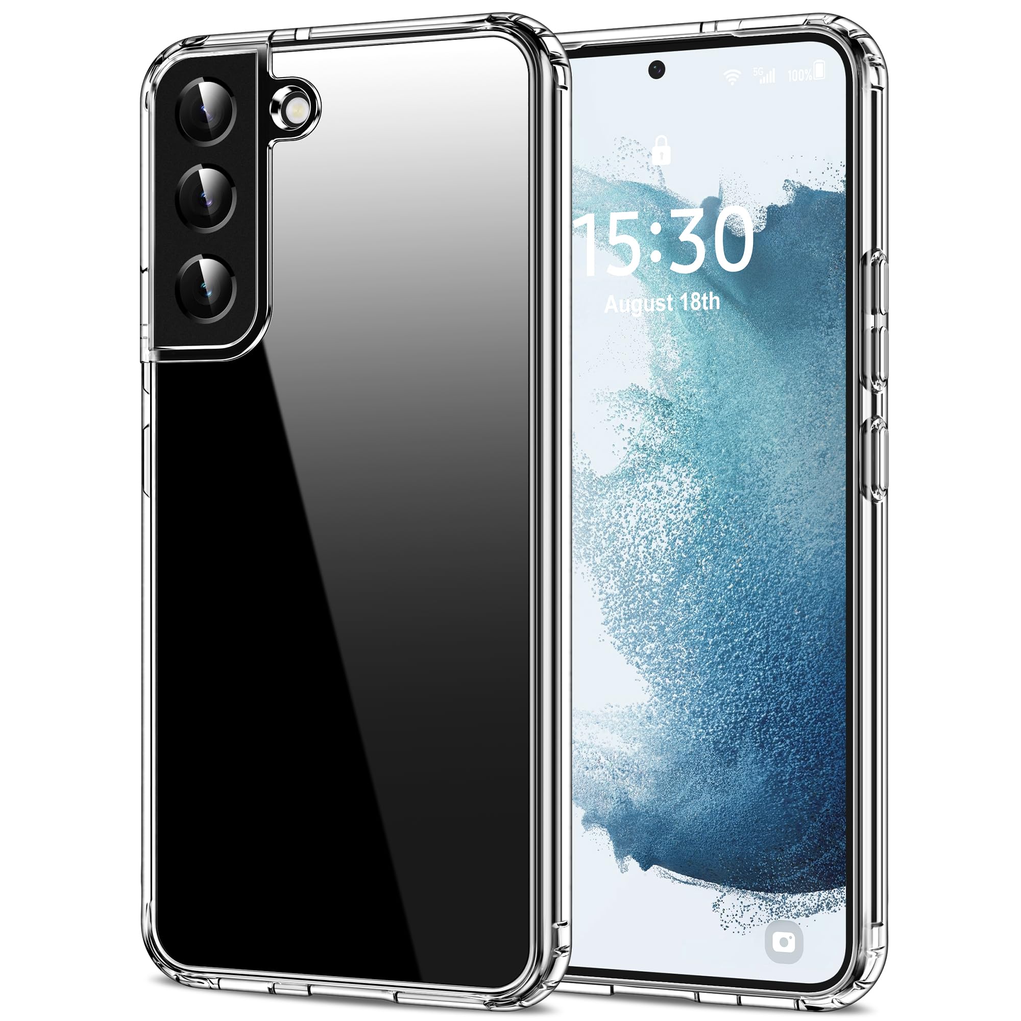 HOOMIL Case for Samsung Galaxy S22 (ONLY, Not Fit Plus, Ultra), Non-Yellowing, Drop Protection, Anti-Scratch Transparent Hard Ba