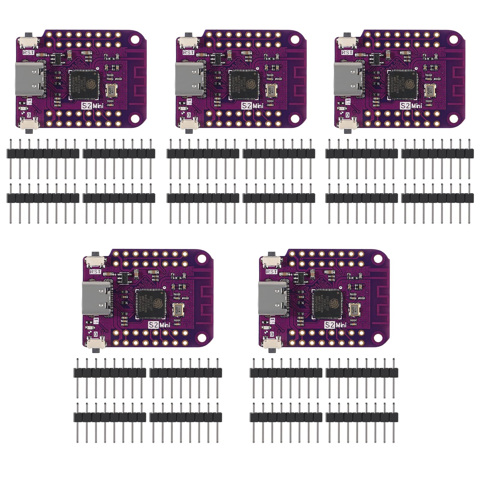 Diann 5Pcs Esp32 S2 Mini V1.0.0 Wifi Iot Board Based Esp32 S2Fn4R2 Esp32 S2 4Mb Flash 2Mb Psram Micropython Type C Usb