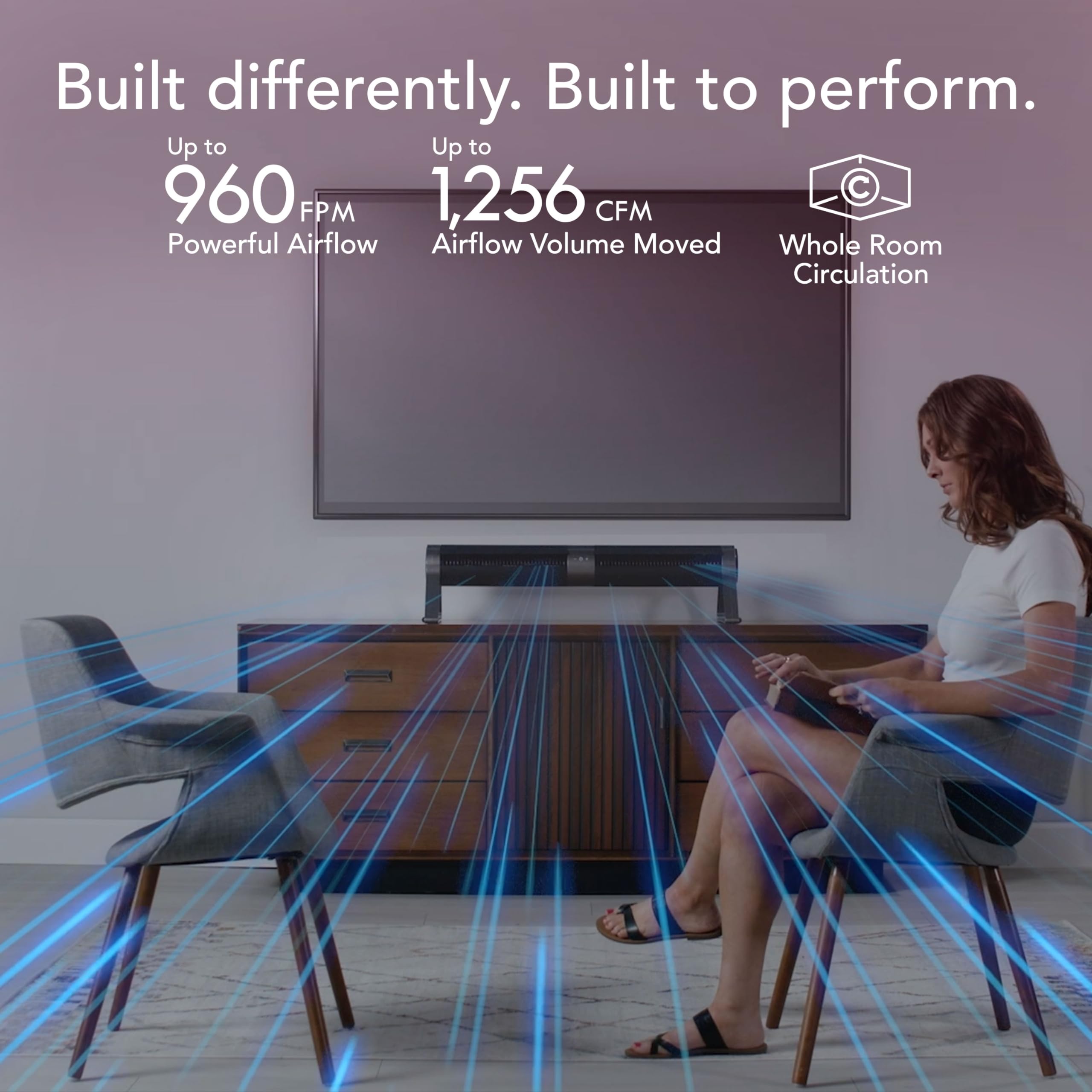 Vornado Airbar 4 Tower Fan And Horizontal Air Circulator With Remote Control, 35-Inch, 3 Speed Settings, Multi-Directional Airfl