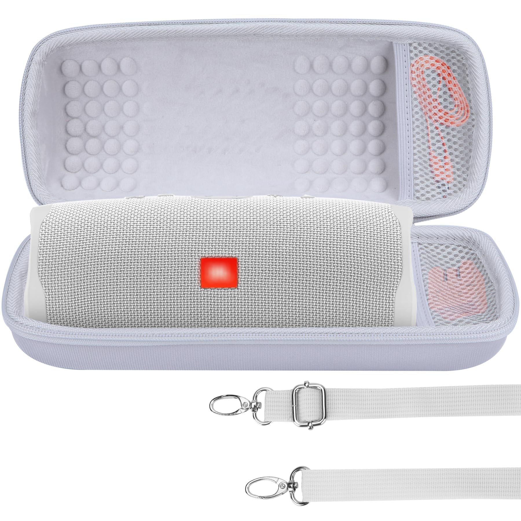 Lebakort Hard Case Compatible With Jbl Charge 5 Charge 4 Waterproof Bluetooth Speaker (White Case)
