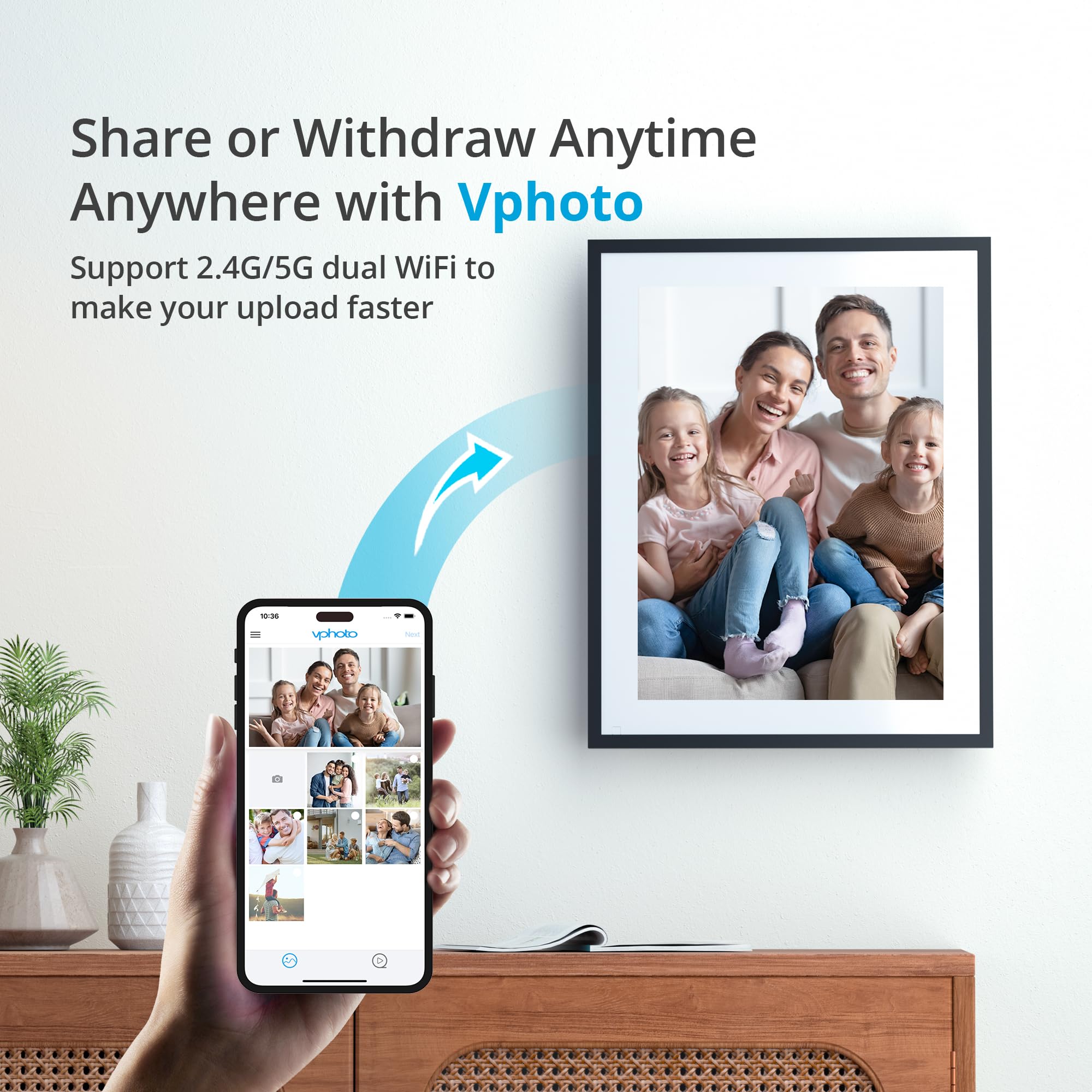 Dragon Touch Digital Picture Frame 16.7 Inch 4:3 Touch Screen Large Digital Photo Frame Display, 32Gb Storage Auto Rotate, Easy