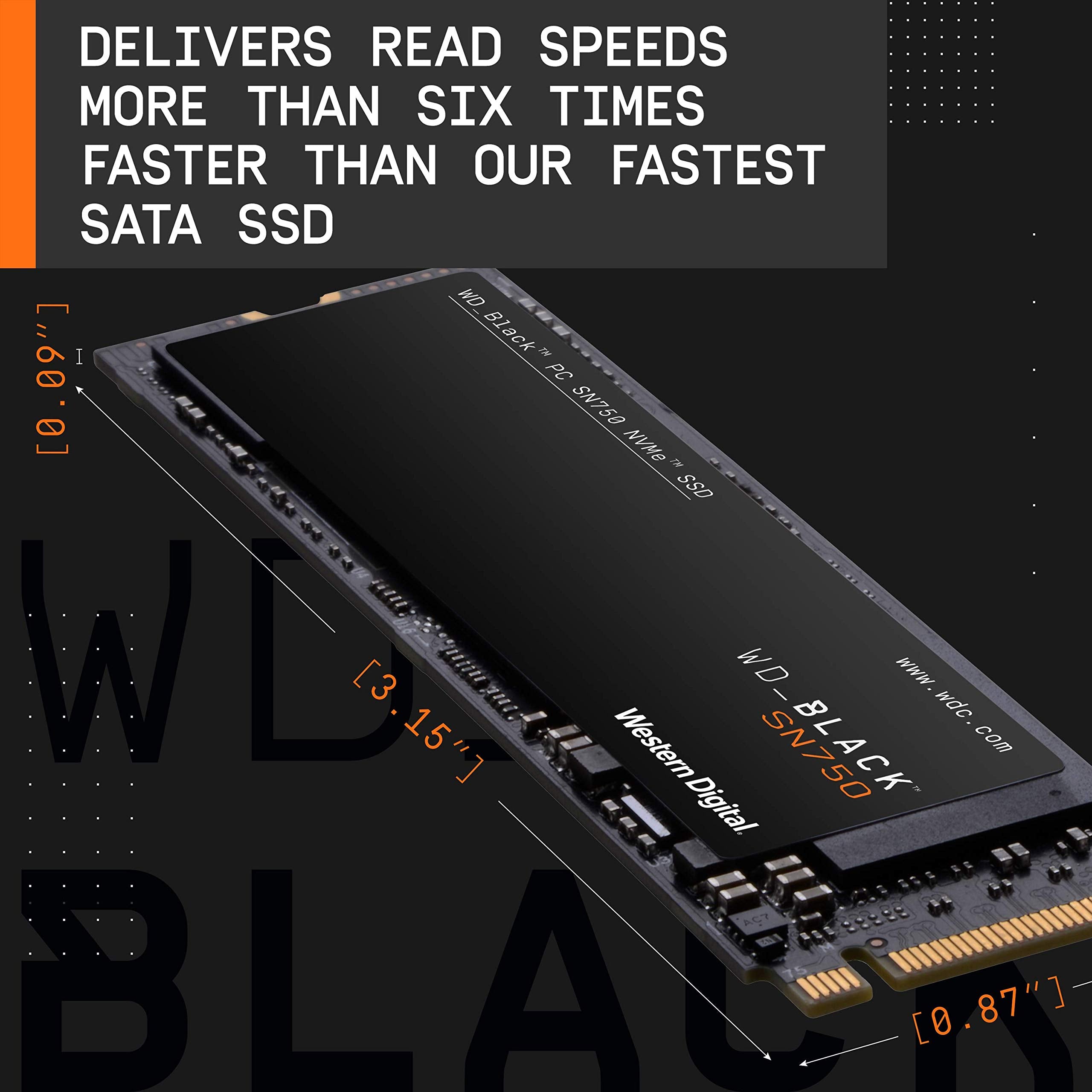 Wd_Black 1Tb Sn750 Nvme Internal Gaming Ssd Solid State Drive   Gen3 Pcie, M.2 2280, 3D Nand, Up To 3,470 Mb/S   Wds100T3X0C
