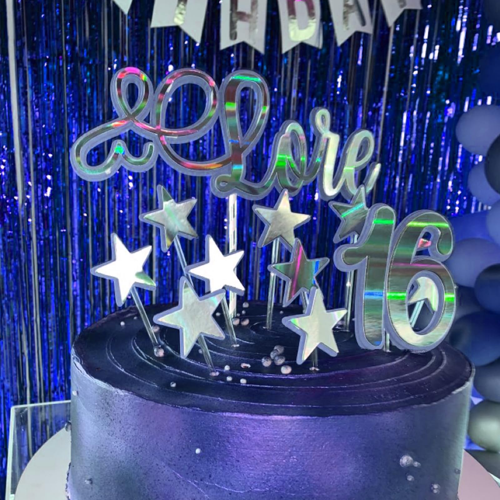 Canrevel 2 Pack 3.3X8.2 Feet Dark Blue Foil Fringe Backdrop Curtains, Tinsel Streamers For Ocean Birthday Party Decorations, Gra