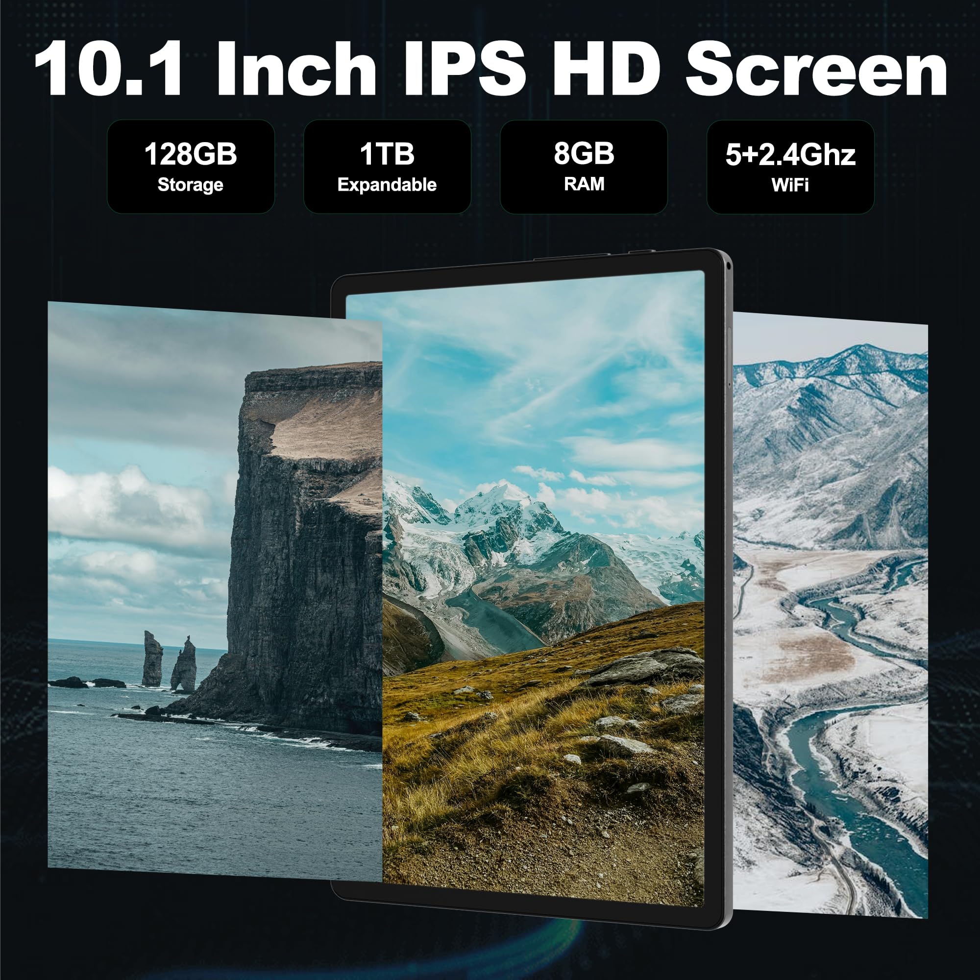 Shoudum Android 13 Tablet   10.1 Inch Android Tablet With Case, 8Gb Ram 128Gb Rom 1Tb Expand, Quad Core Processor, 1280 X 800 Ip