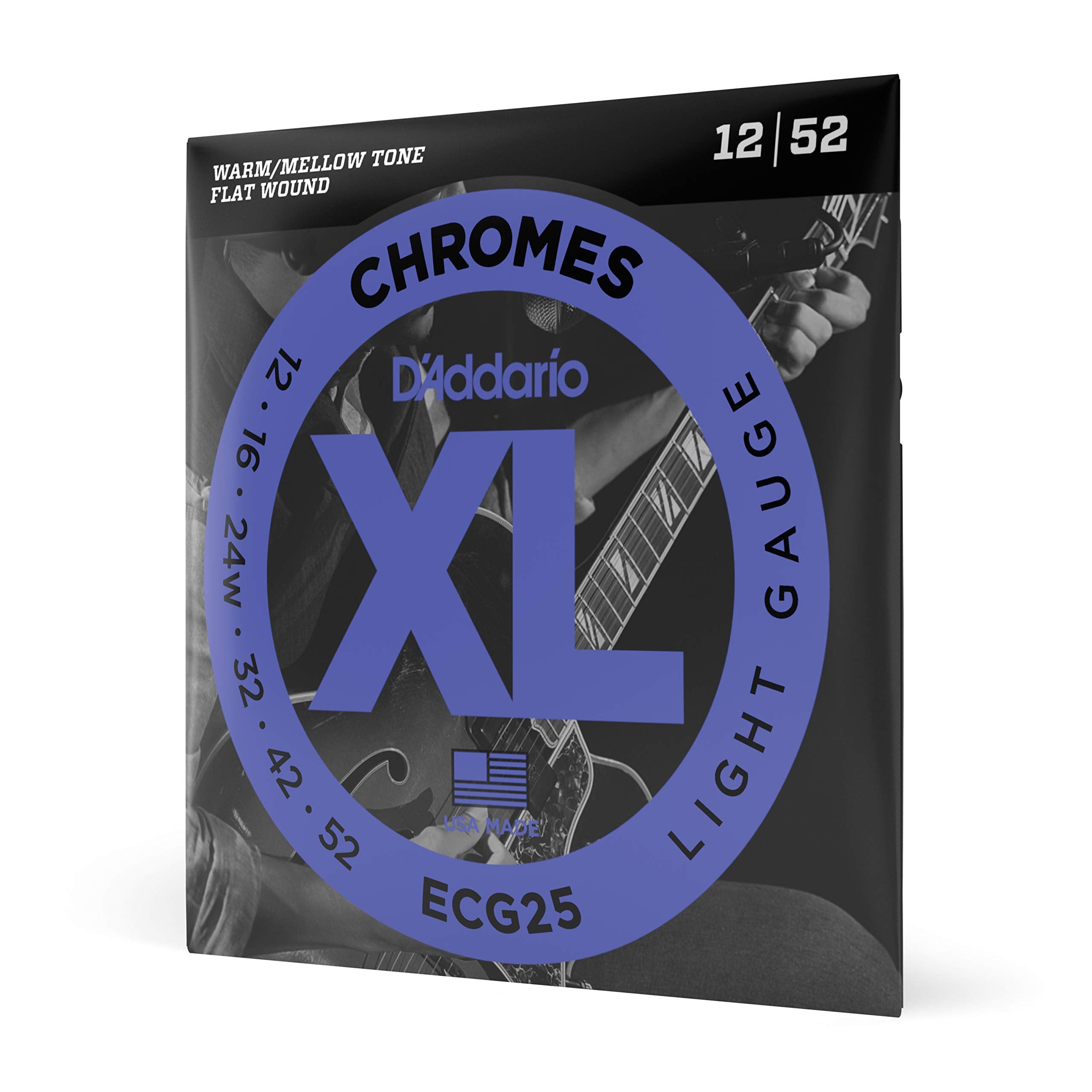 D'Addario, 4 Xl Chromes Electric Guitar Strings, Light, 12 52 (Ecg25)