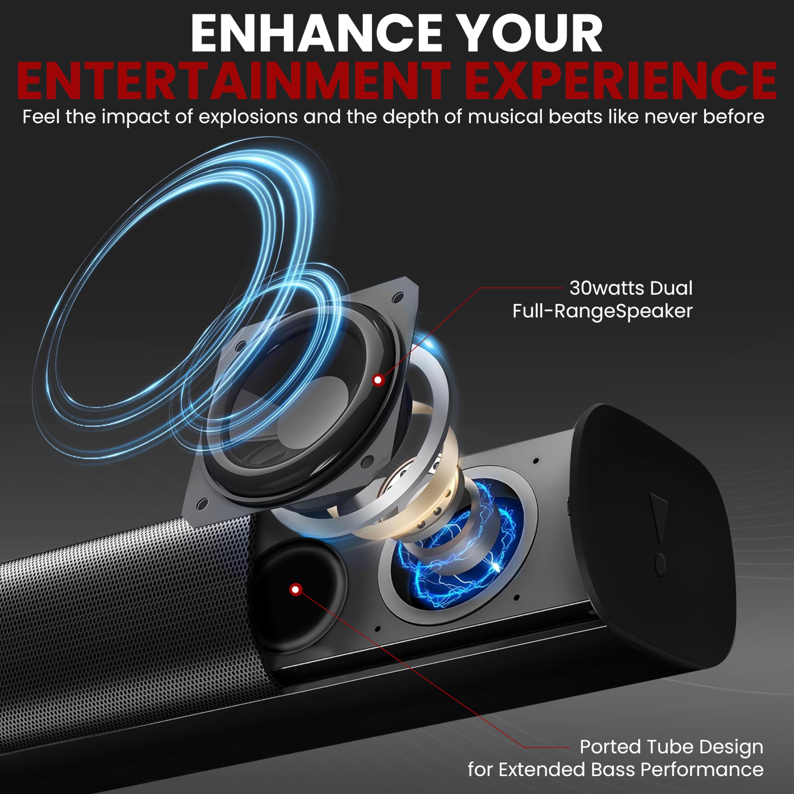 Pyle 2-Channel Tabletop Soundbar Digital Speaker System - Digital Amplifier With Dsp Streaming Tabletop Stand Mount Tv Digital S