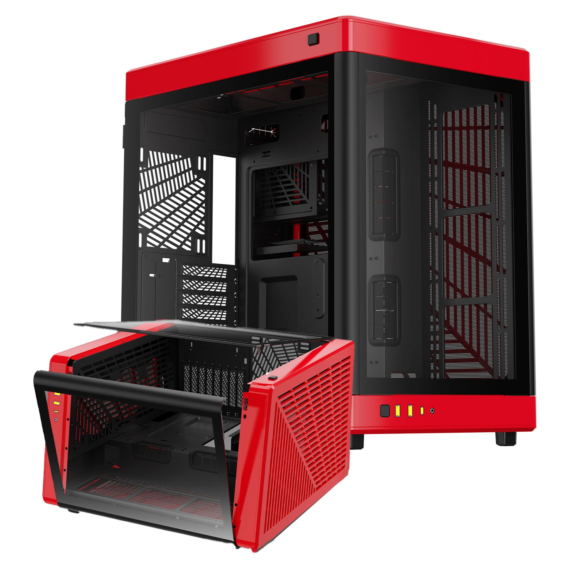 Gamdias Rgb Tempered Glass Gaming Computer Pc Case, 2 Way Standing W/Vertical & Horizontal Orientaton & One Touch Open, Support