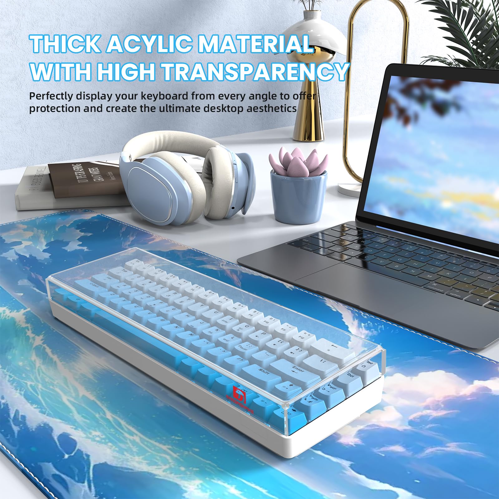 Ziyou Lang Kc02 Acrylic Clear Transparent Keyboard Cover(12.28*4*0.9) With Dustproof Waterproof Anti Hit Anti Cat Protective Cas