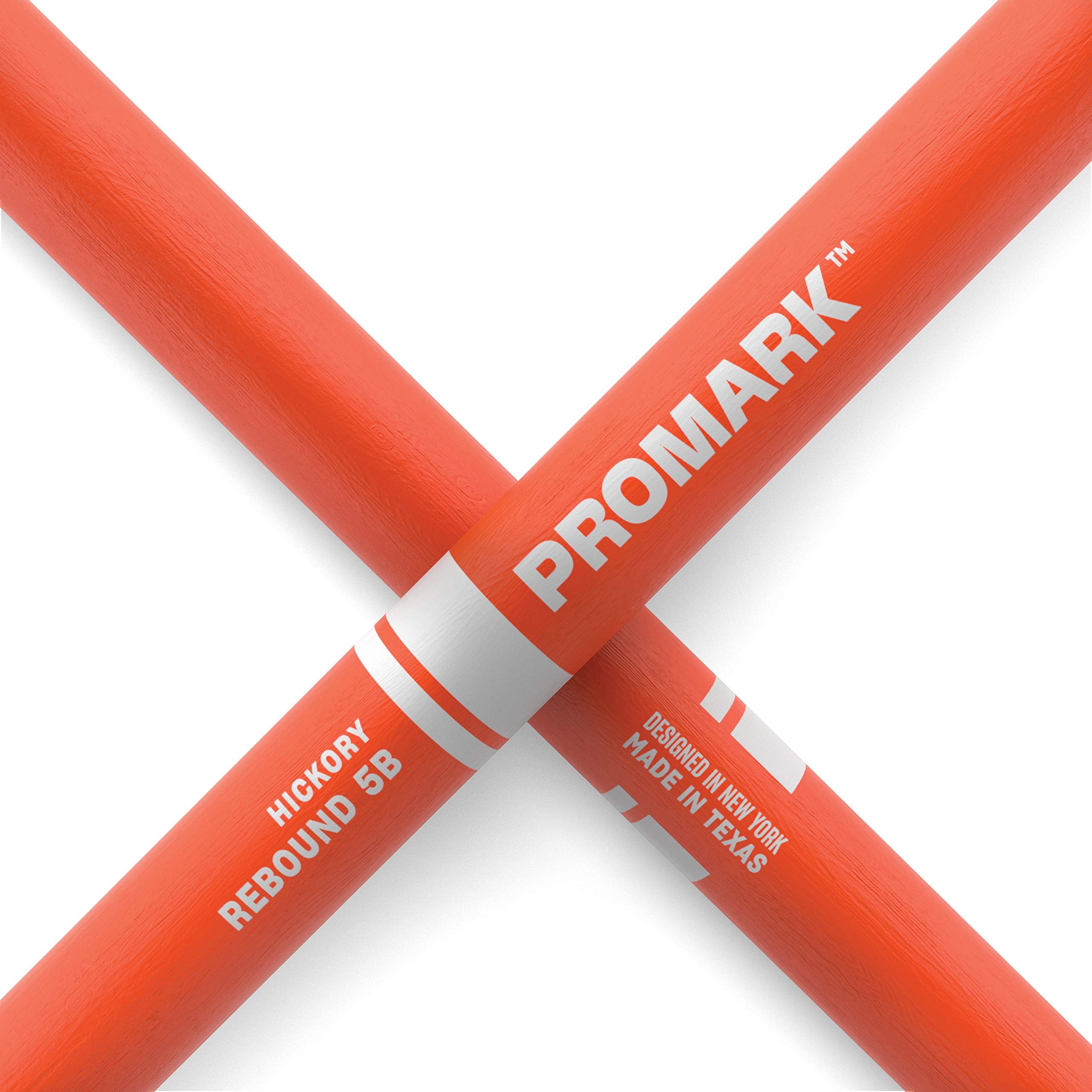 Promark American Hickory Rebound 5B Drumsticks, Acorn Tip, Orange   Single Pair